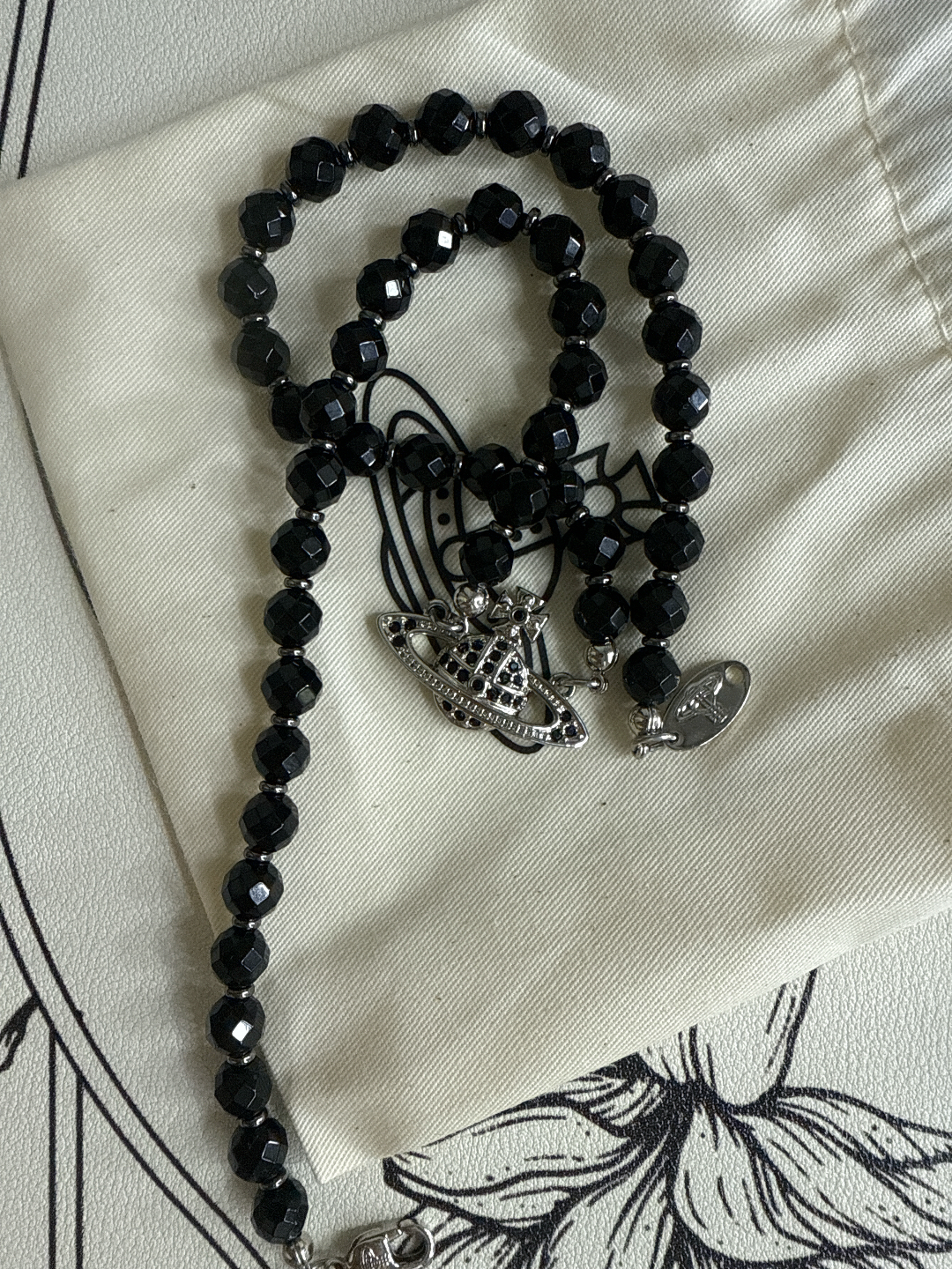 custom review-Vivienne Westwood Латунная цепочка на ключицу женский черный