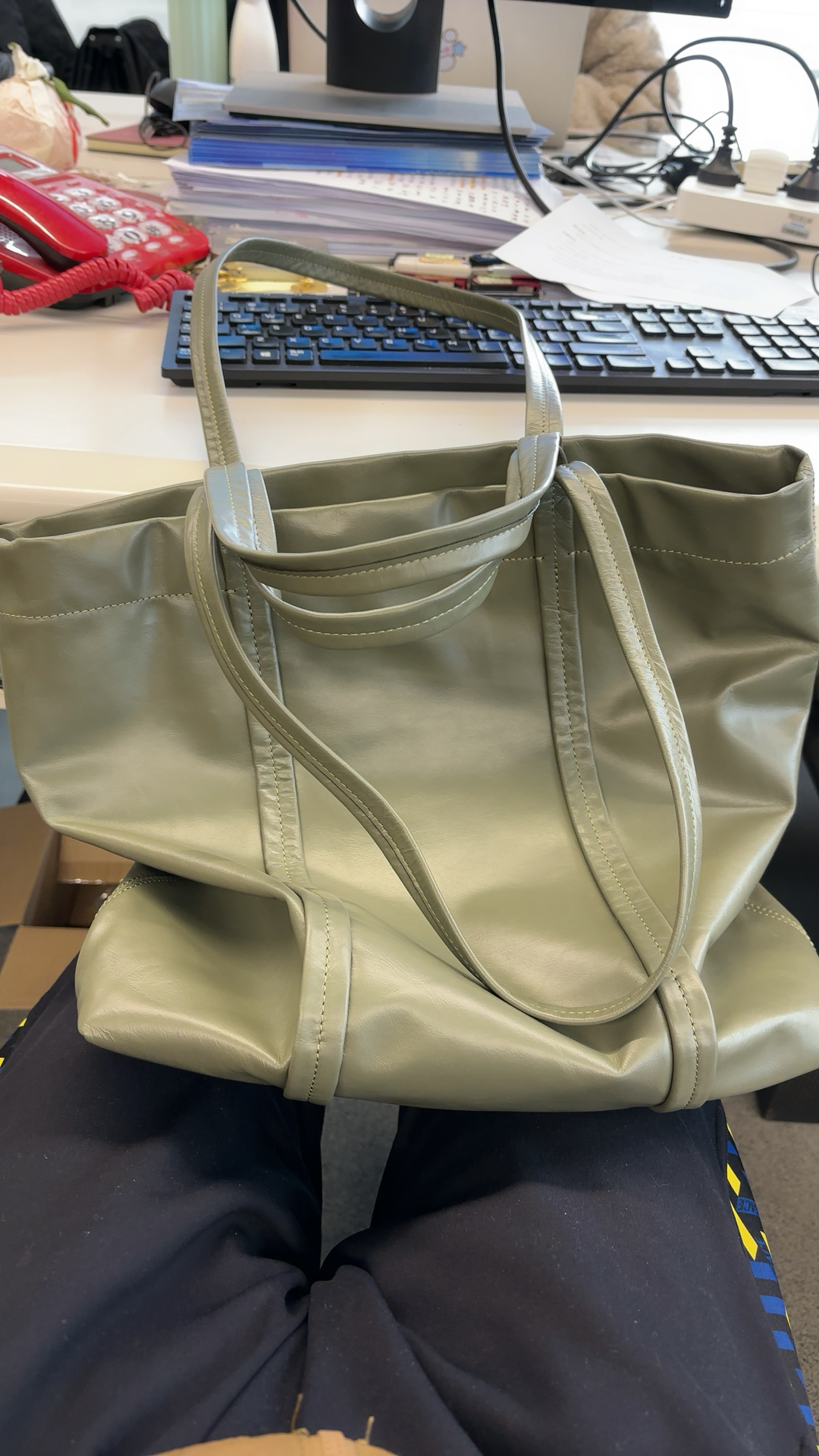 custom review-COACH Коровья кожа Тоут Сумка Сумка для покупок Сумка Сумка через плечо Большая мужская армейская зеленая