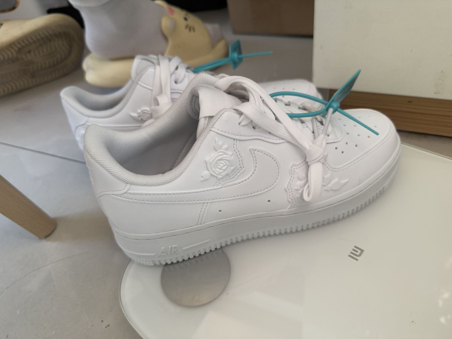 custom review-Nike Air FORCE 1 Slip-on Устойчивый к истиранию Низкий Топ Скейтбординг Кроссовки Женские Белые