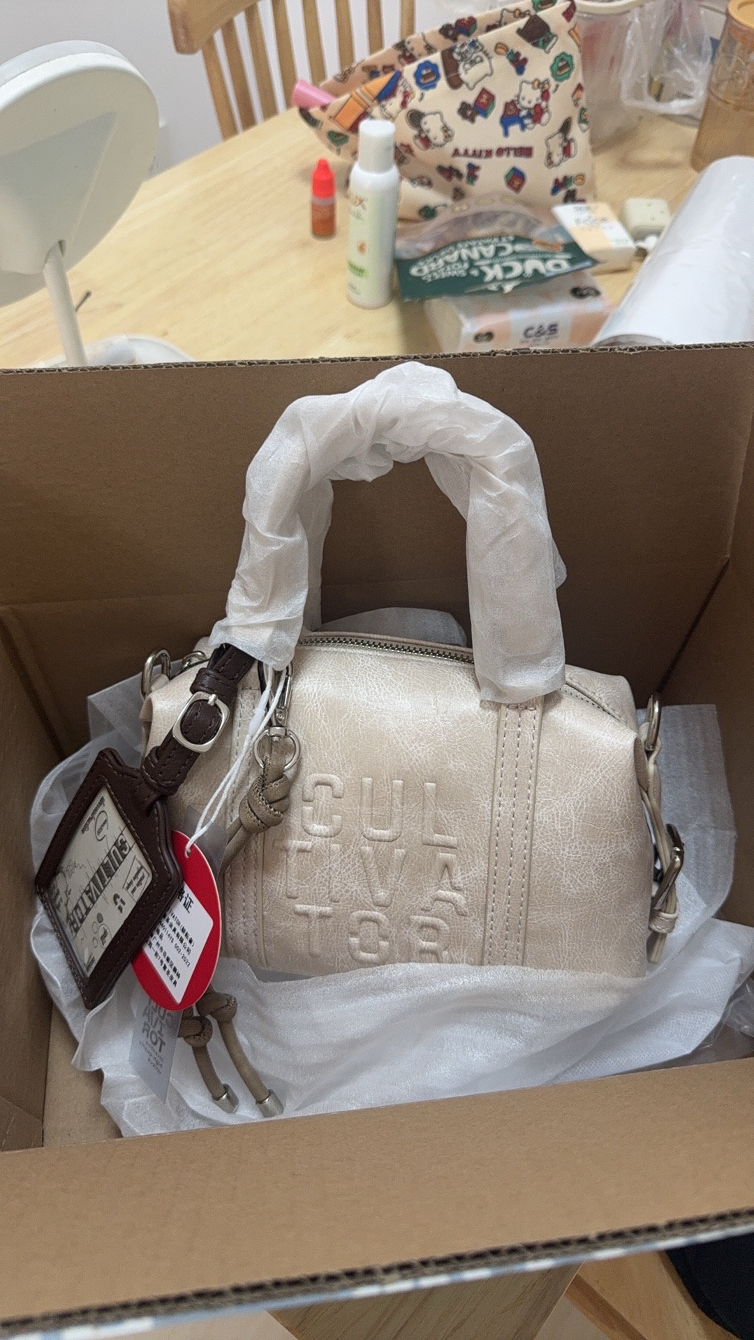 custom review-CULTIVATOR ПУ (полиуретан) Сумка через плечо Маленькая Унисекс Розовый Красный Экрю