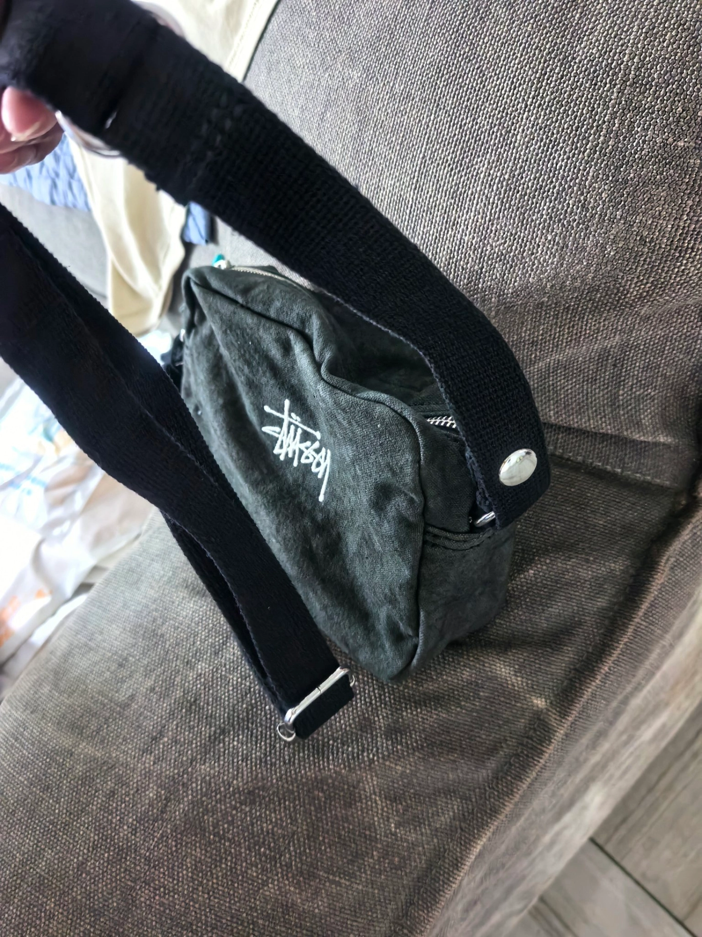 custom review-Stussy Мягкий Хлопок Сумка через плечо Стандартная (Стандартная) Унисекс Черная