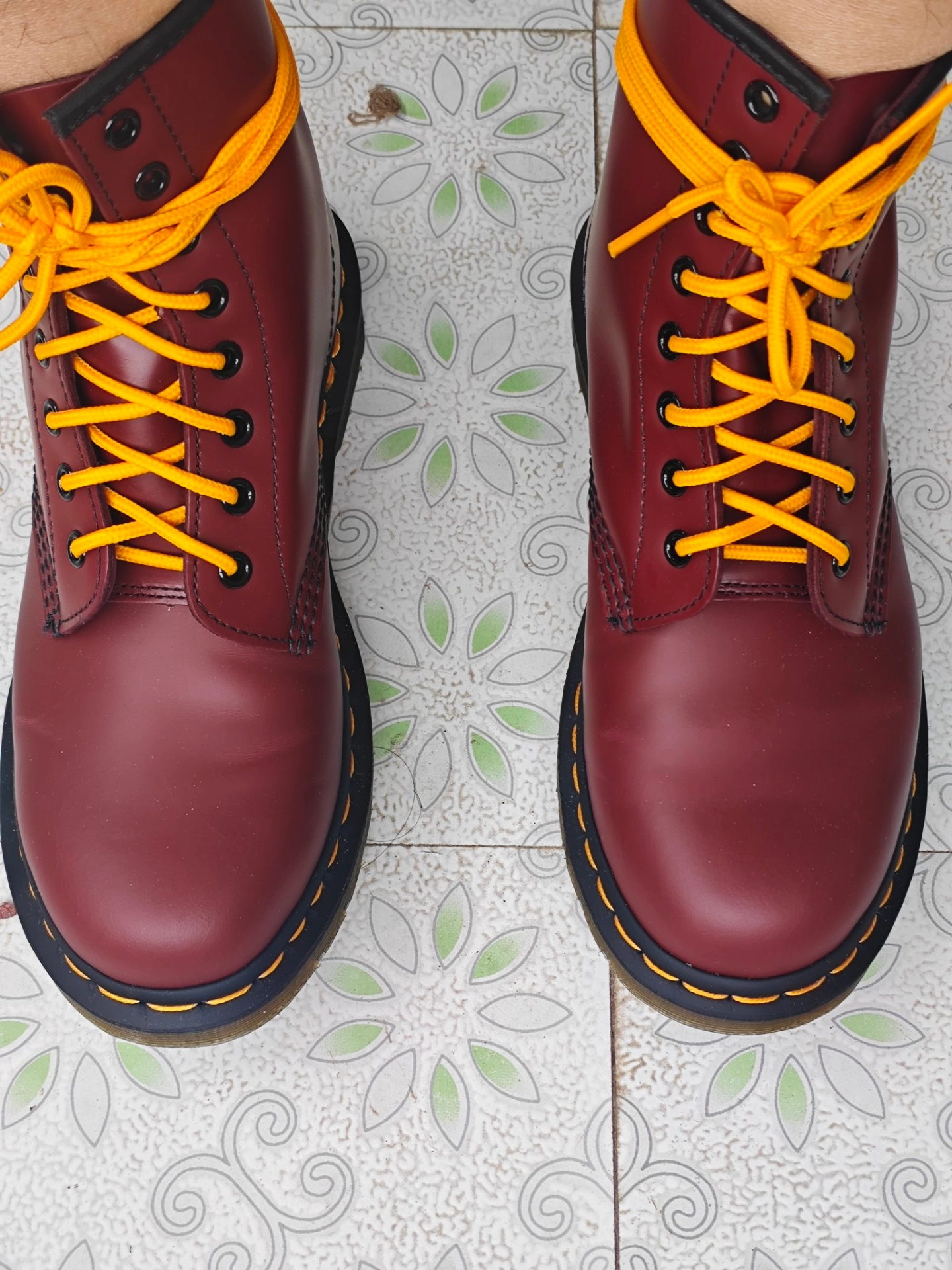 custom review-Dr.Martens 1460 Кожа Короткий MID Голень Мартин Ботинок Мужской Вишнево-Красный