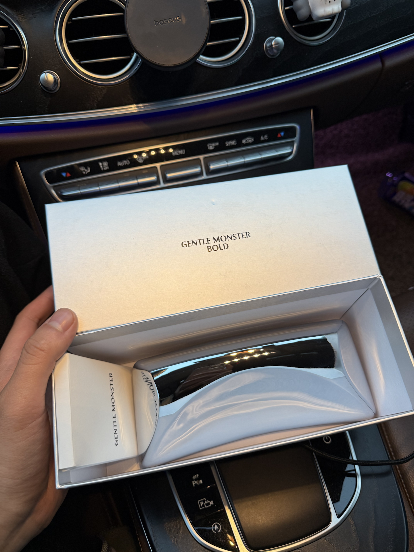 custom review-GENTLE MONSTER Титановый сплав Нерегулярная форма Оправа для очков Унисекс Серебряный