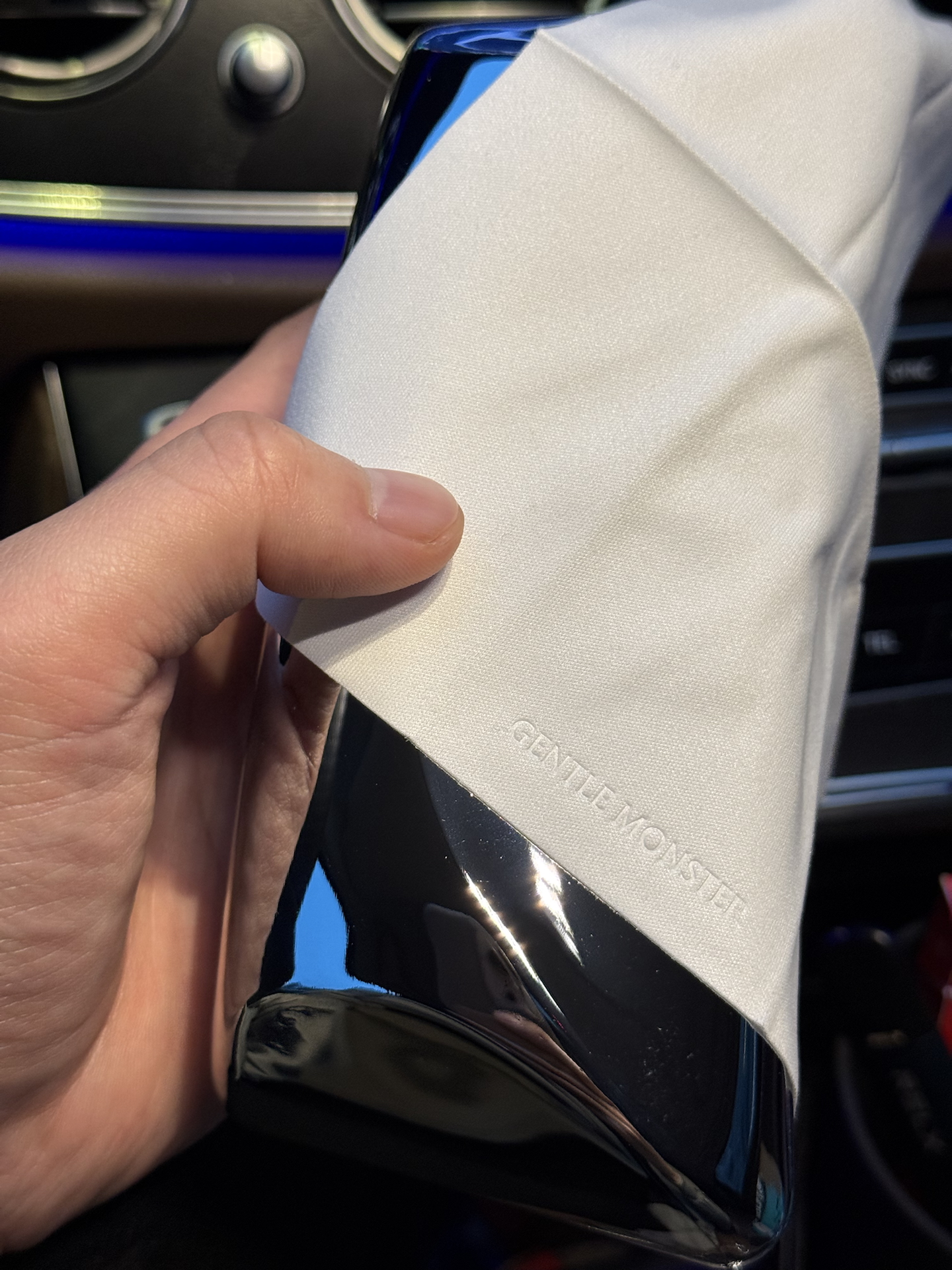 custom review-GENTLE MONSTER Титановый сплав Нерегулярная форма Оправа для очков Унисекс Серебряный