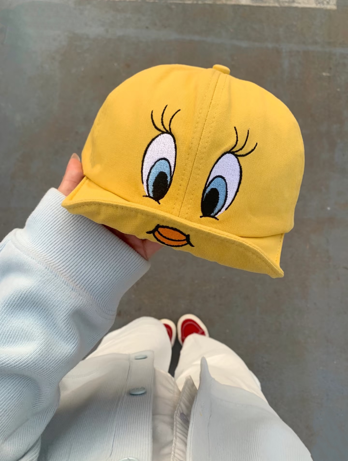 小黄鸭帽子简直是大头的救星!