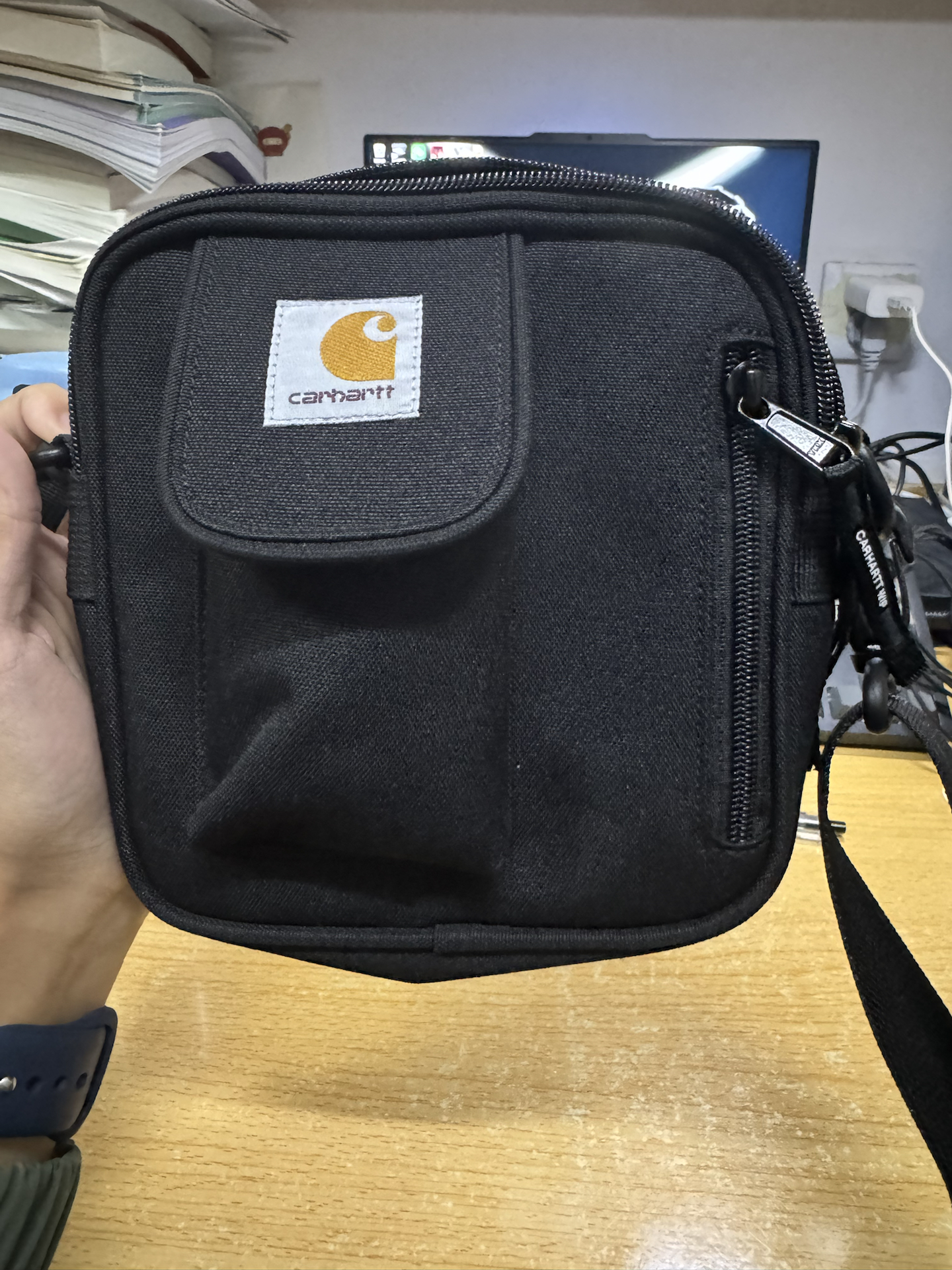 custom review-Carhartt WIP Ткань Tofu Сумка через плечо Стандартная Унисекс Черная