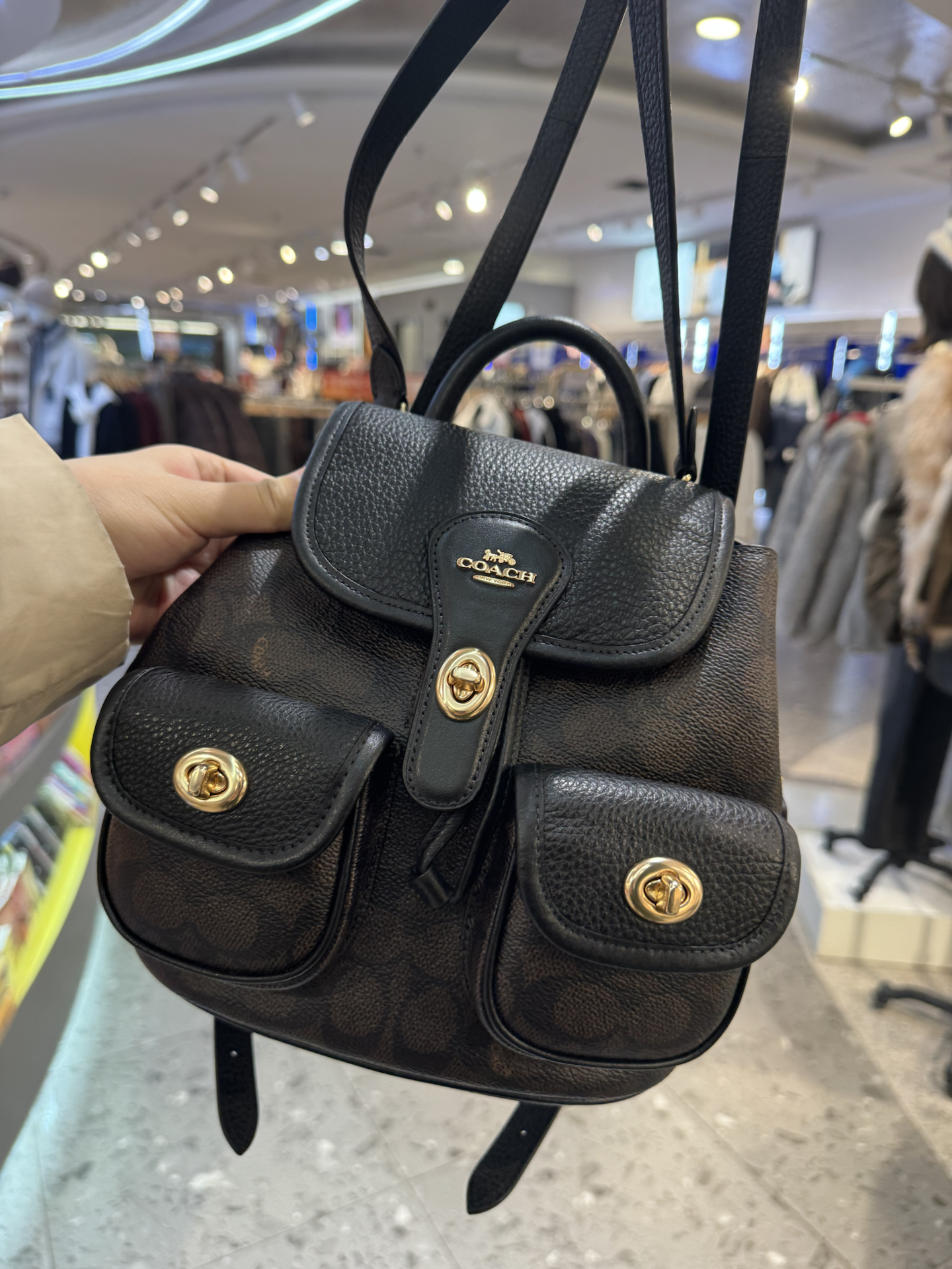 custom review-COACH Hadley Smooth Leather Backpack Medium Women's Nutty