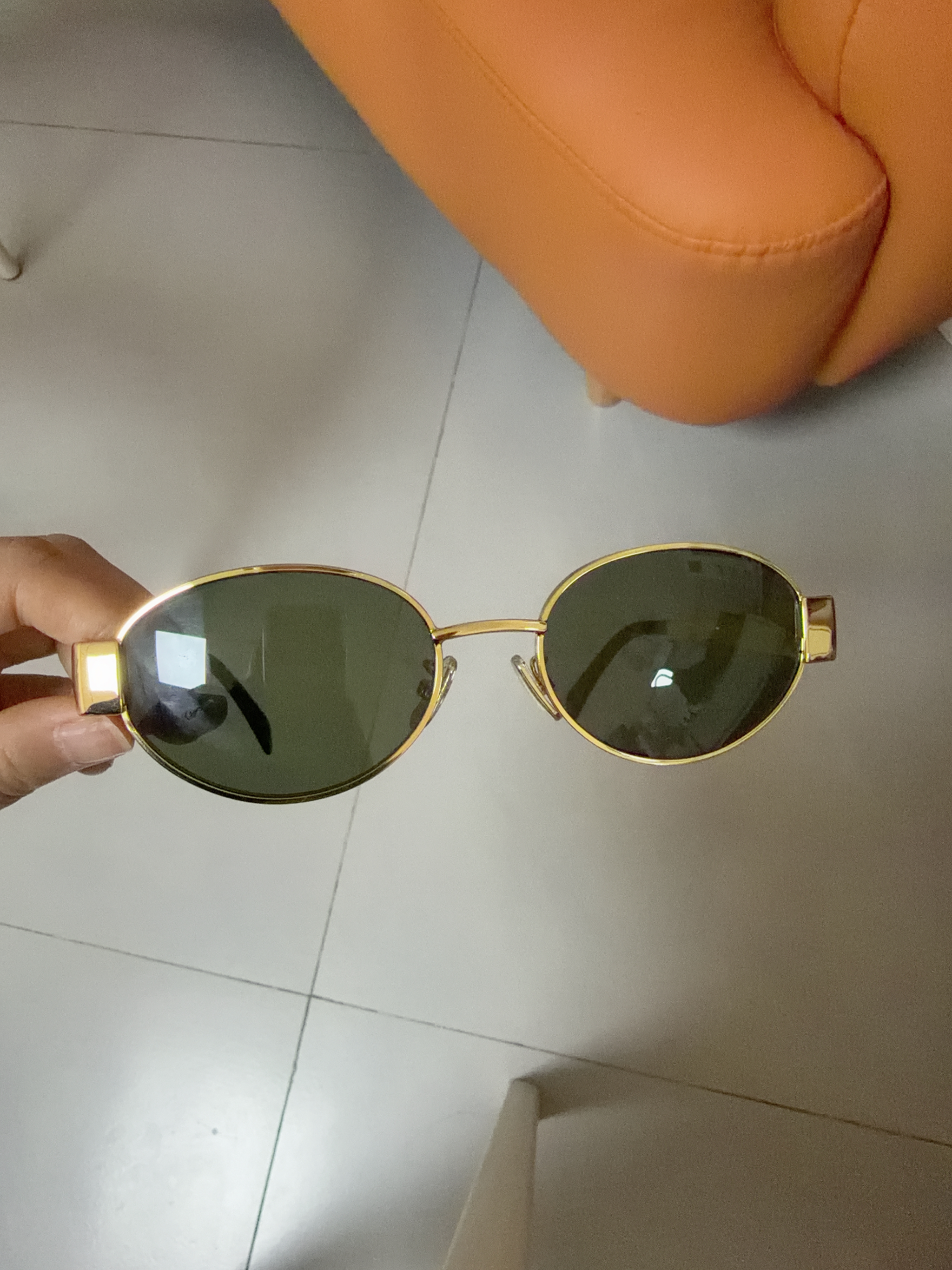 custom review-CELINE Солнцезащитные очки OVAL с металлическим покрытием унисекс