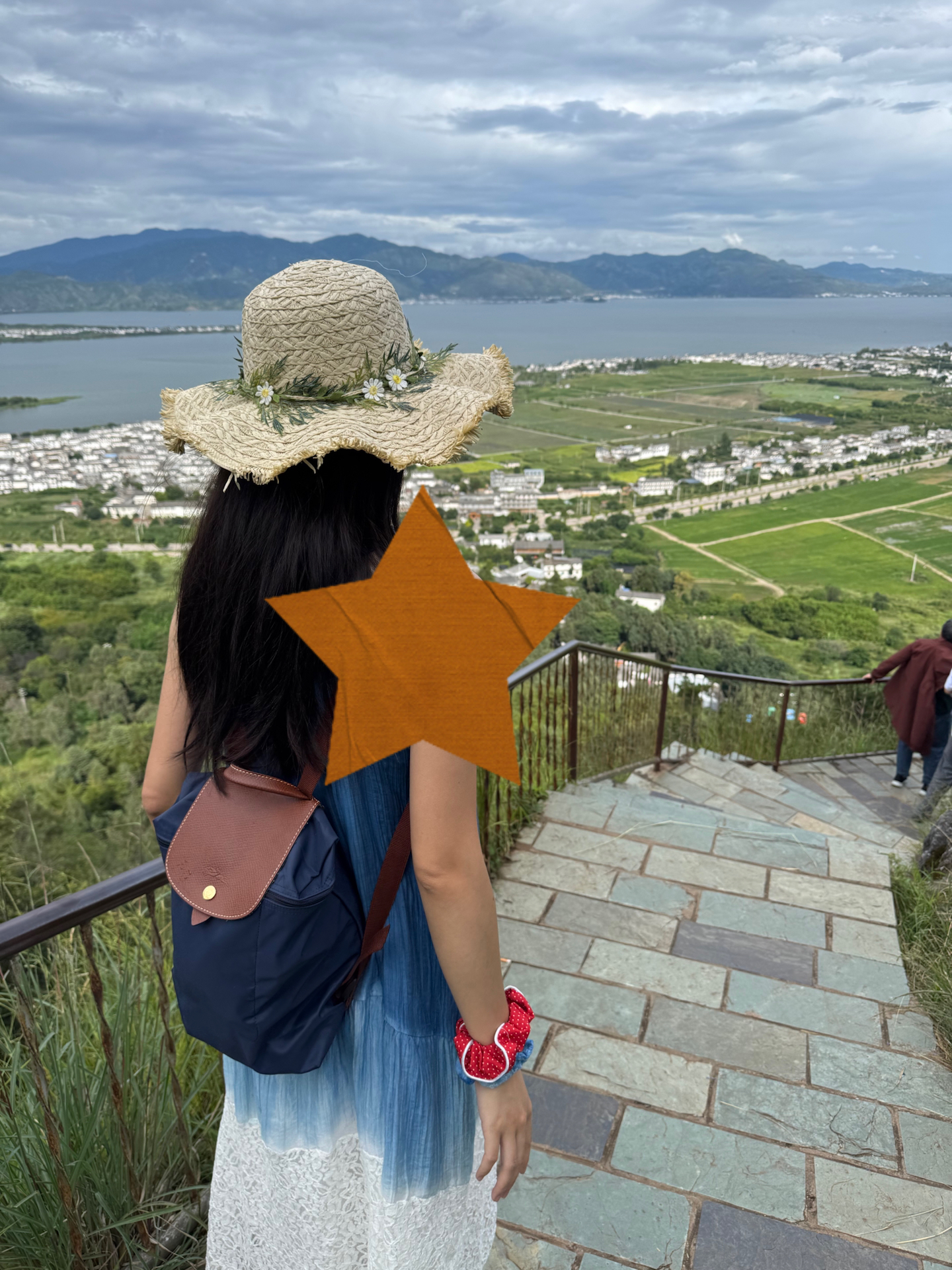 custom review-LONGCHAMP Холст и Кожа Комбинированный Рюкзак Женский Морской Синий