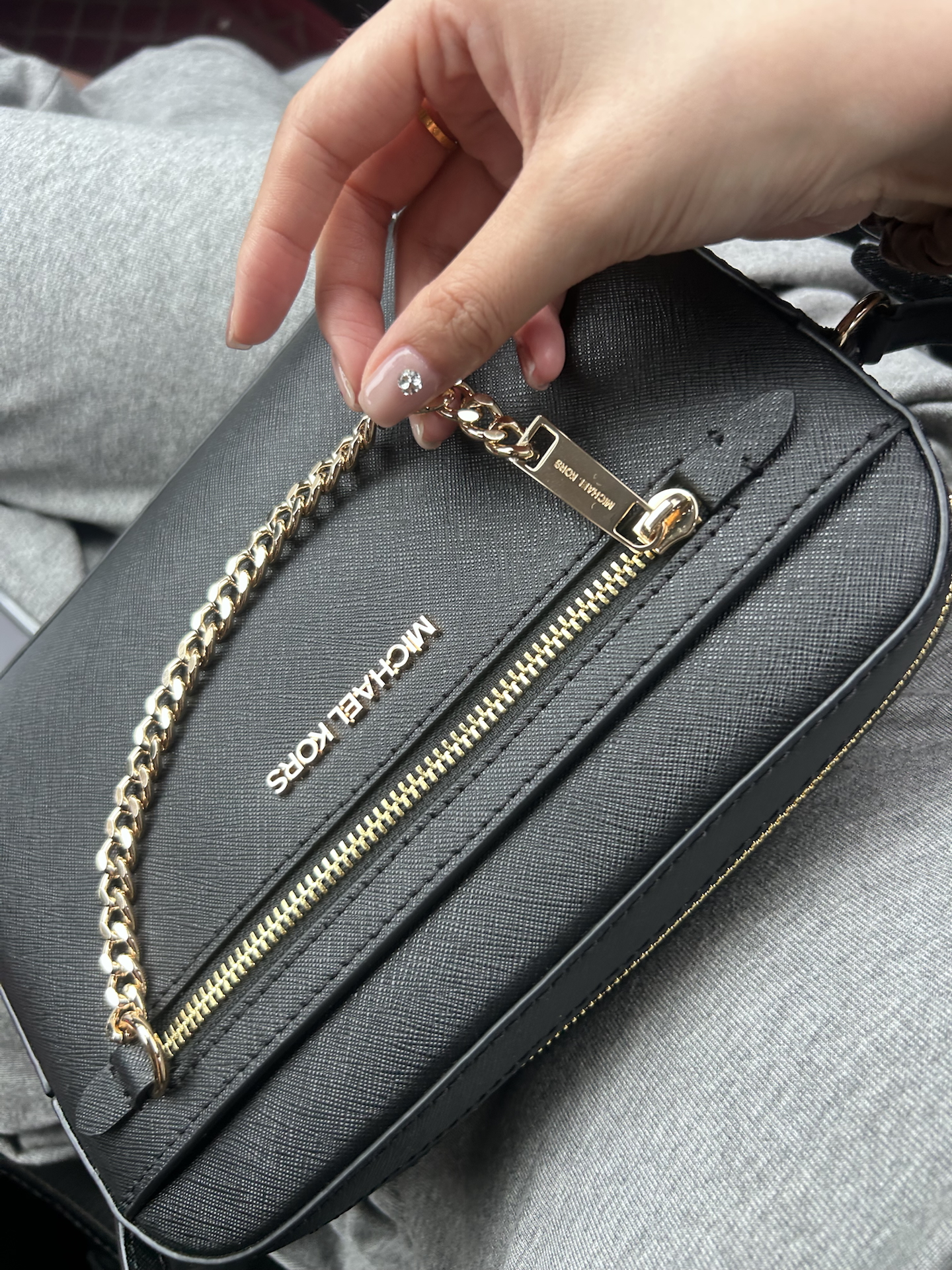 custom review-MICHAEL KORS Jet Set Кожа Коровья кожа Камера Сумка Сумка через плечо Большая Женская Черная