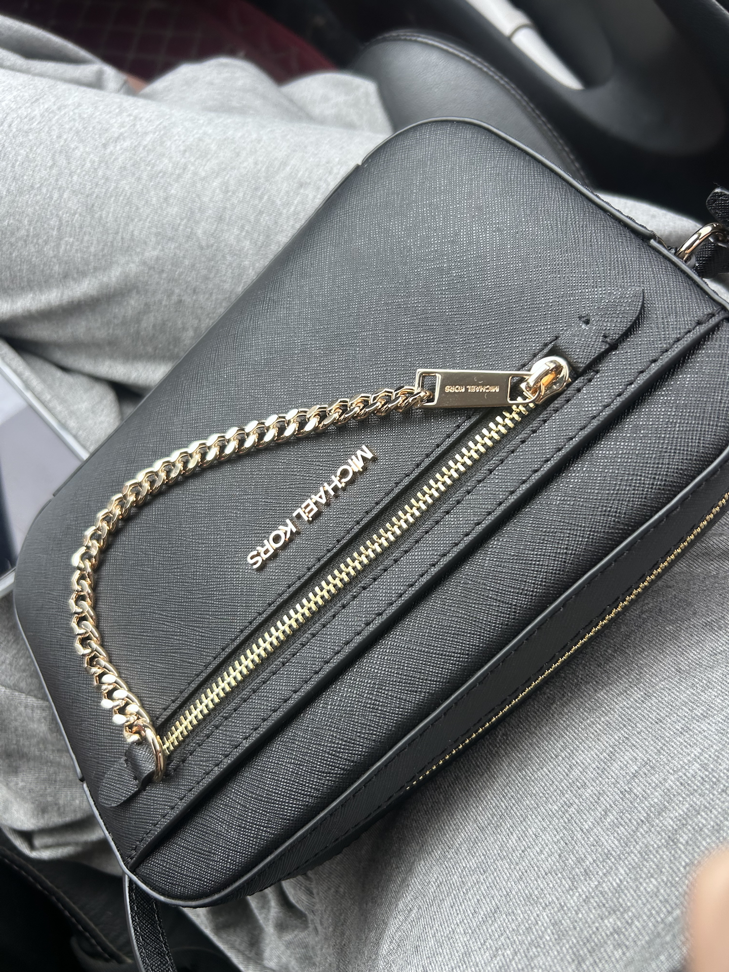 custom review-MICHAEL KORS Jet Set Кожа Коровья кожа Камера Сумка Сумка через плечо Большая Женская Черная