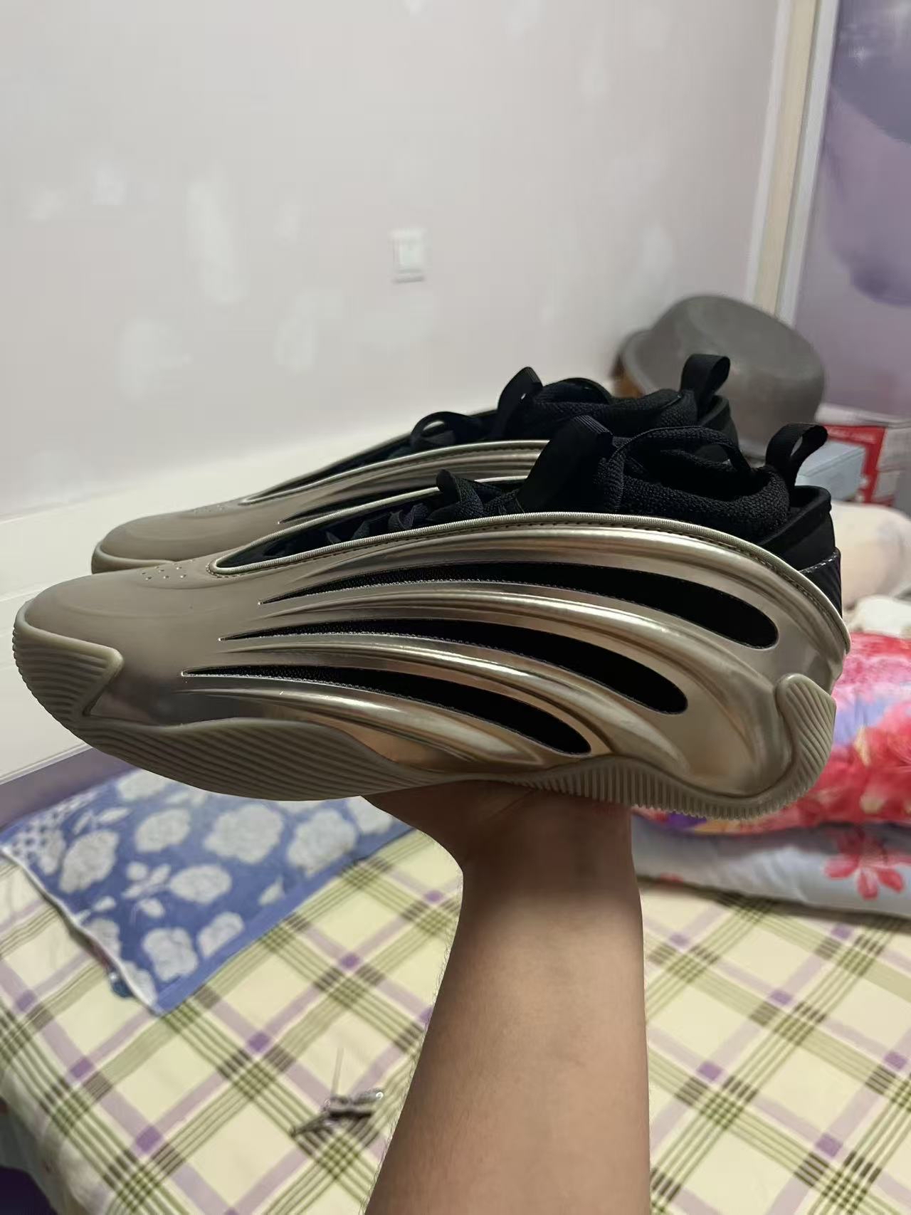 custom review-Adidas Harden Vol.9 Амортизация Устойчивость к истиранию Поддержка низкого топа Баскетбольные кроссовки Мужской Черный Золотой