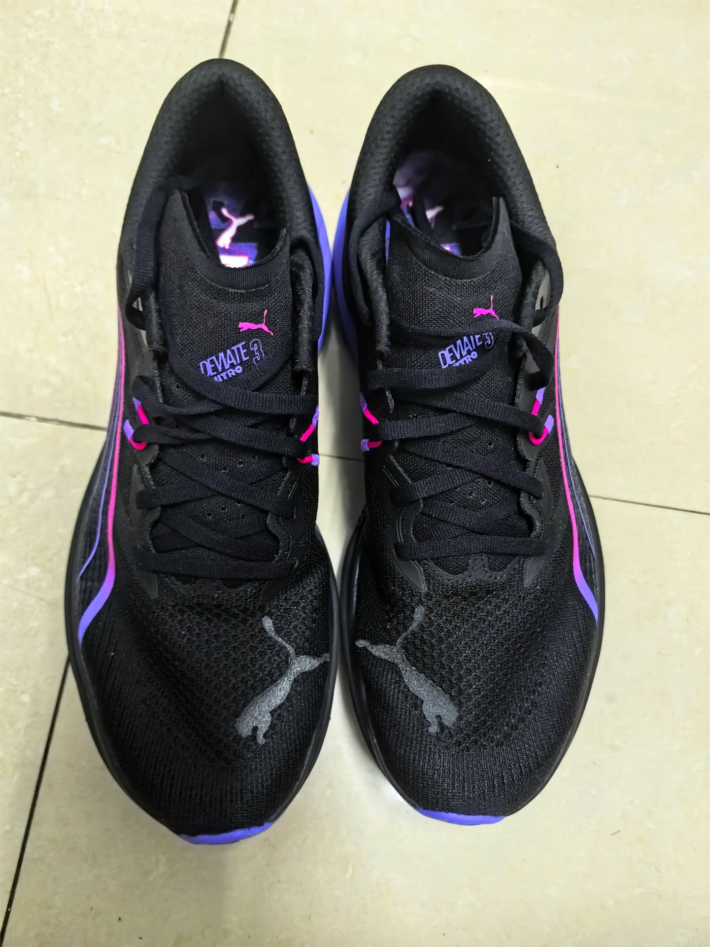 custom review-PUMA Deviate NITRO 3 Износостойкие Низкие Беговые Кроссовки Мужские Черные