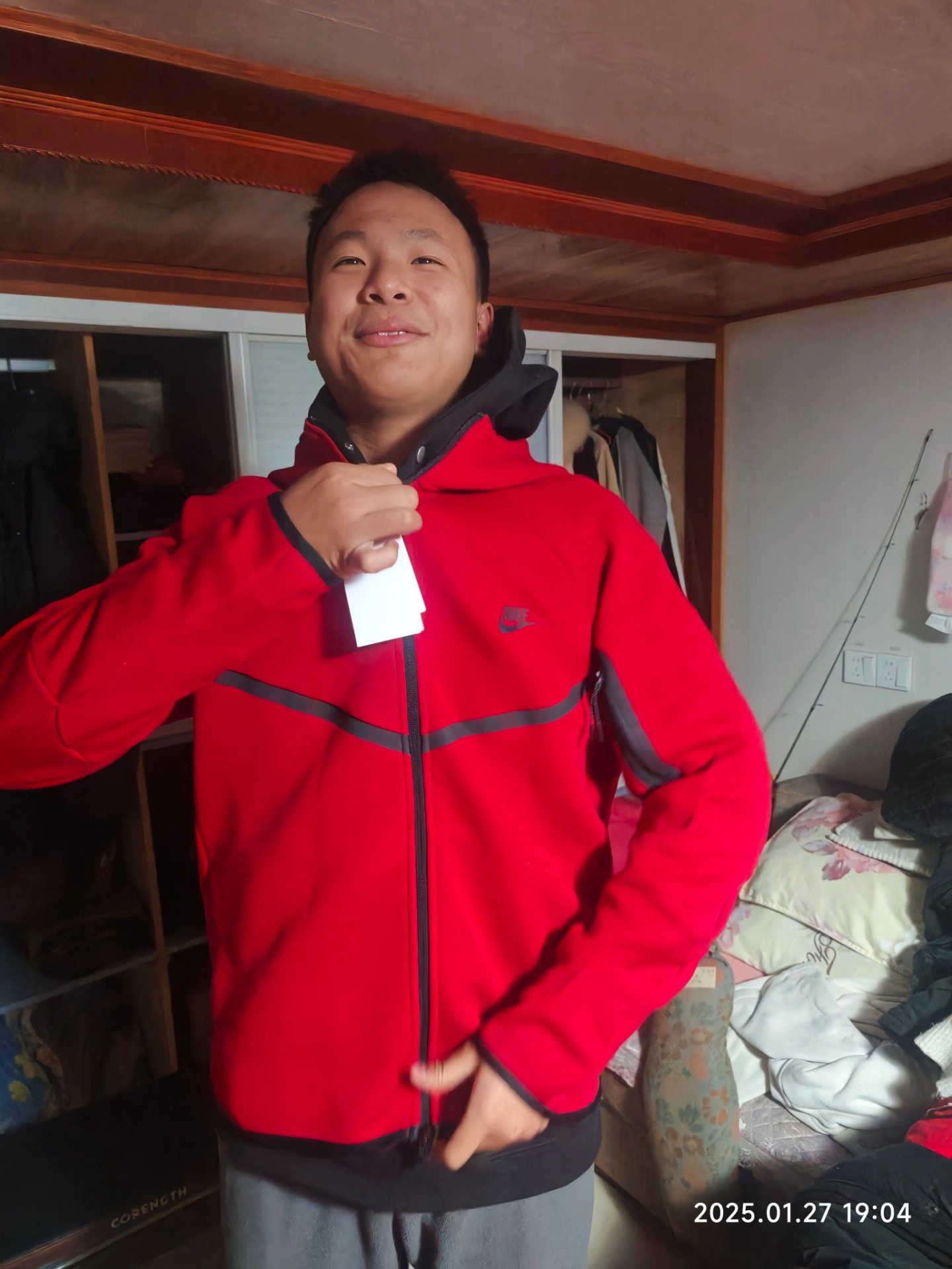 custom review-Nike WINDRUNNER Толстовка Мужская Красная Черная