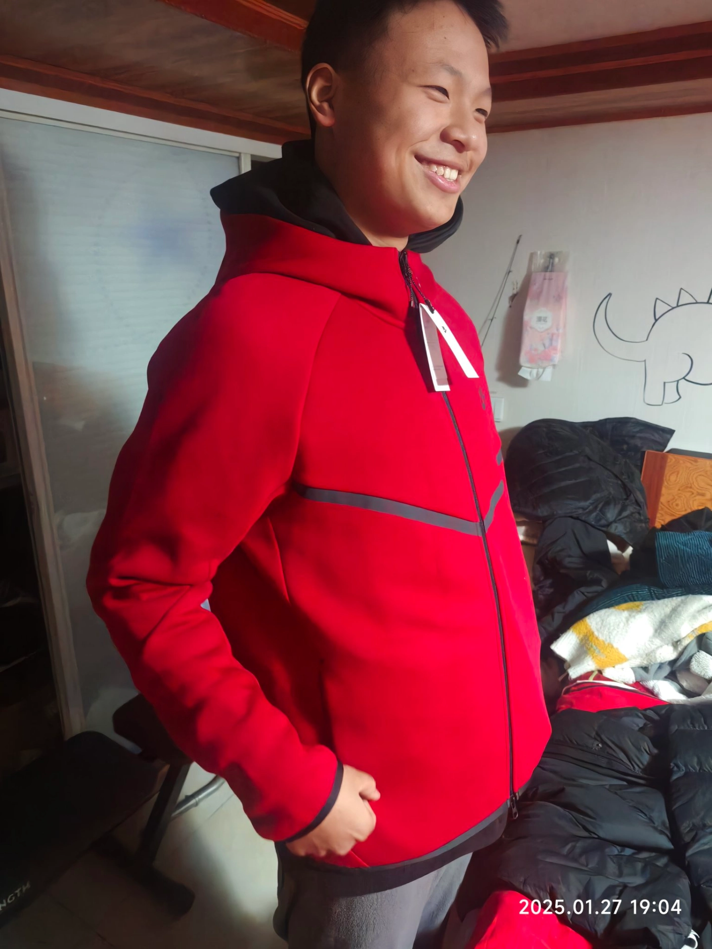 custom review-Nike WINDRUNNER Толстовка Мужская Красная Черная