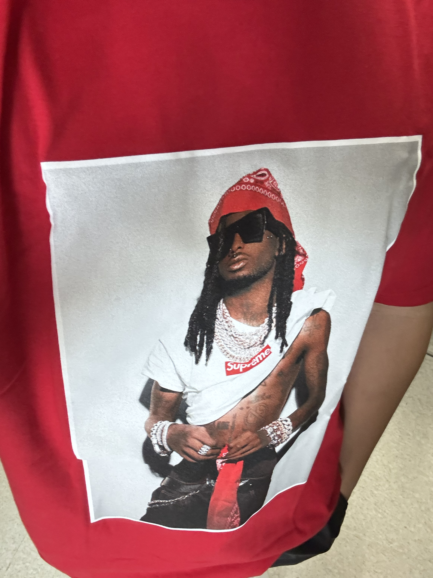 custom review-Supreme FW25 WEEK1 Playboi Carti PHOTO Tee T-Shirt Унисекс