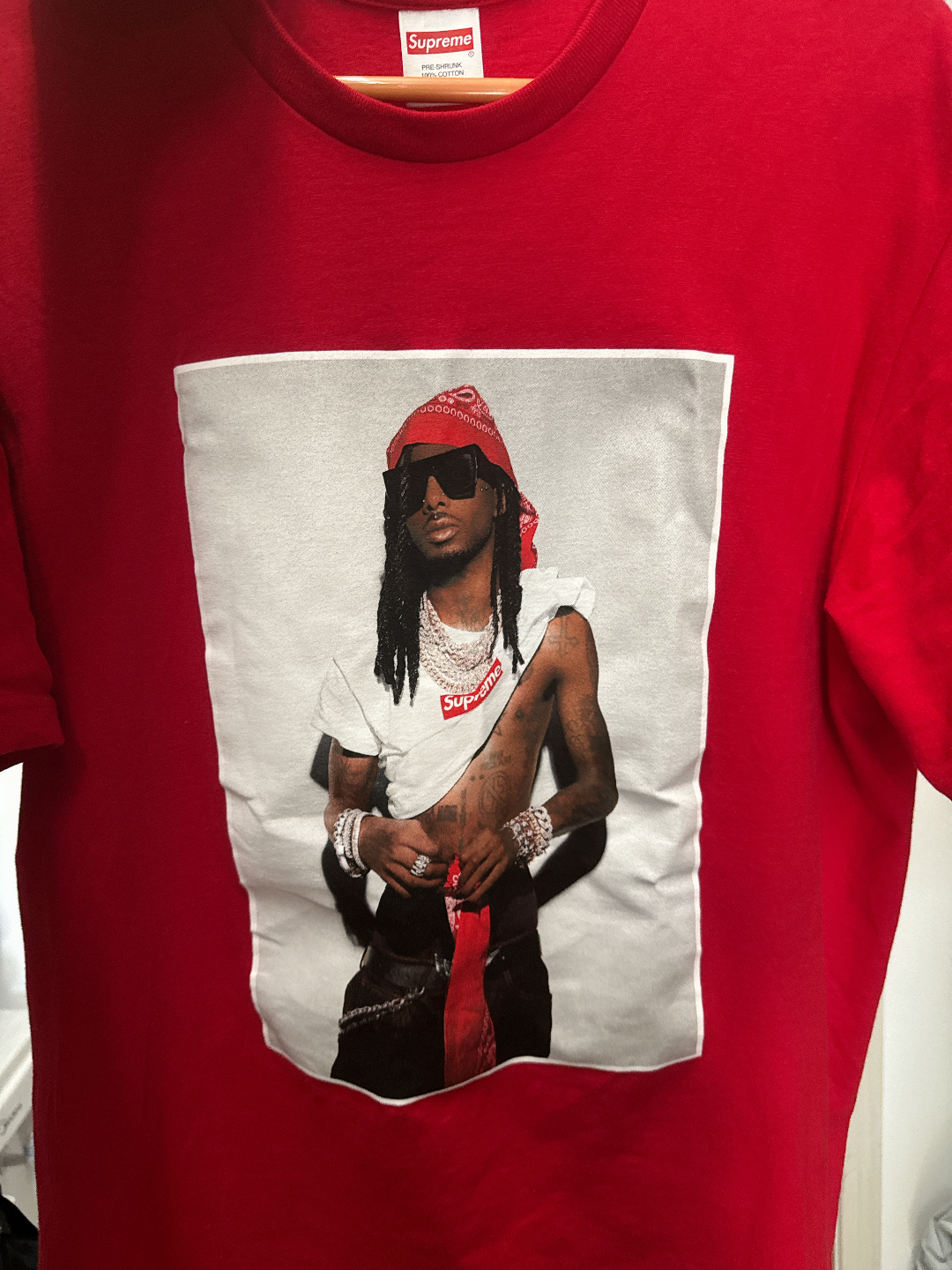 custom review-Supreme FW25 WEEK1 Playboi Carti PHOTO Tee T-Shirt Унисекс