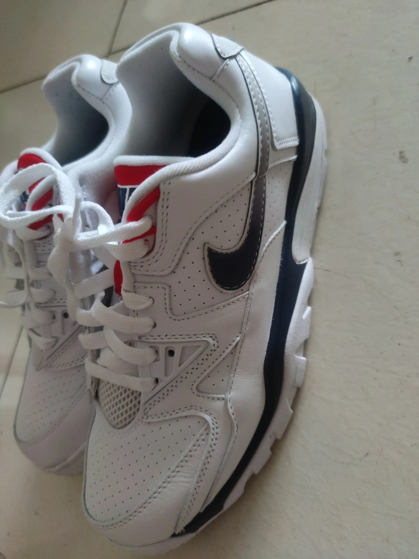 custom review-Nike Air Trainer 3 Устойчивые к истиранию Низкие Беговые кроссовки Мужские Белые Синие Красные