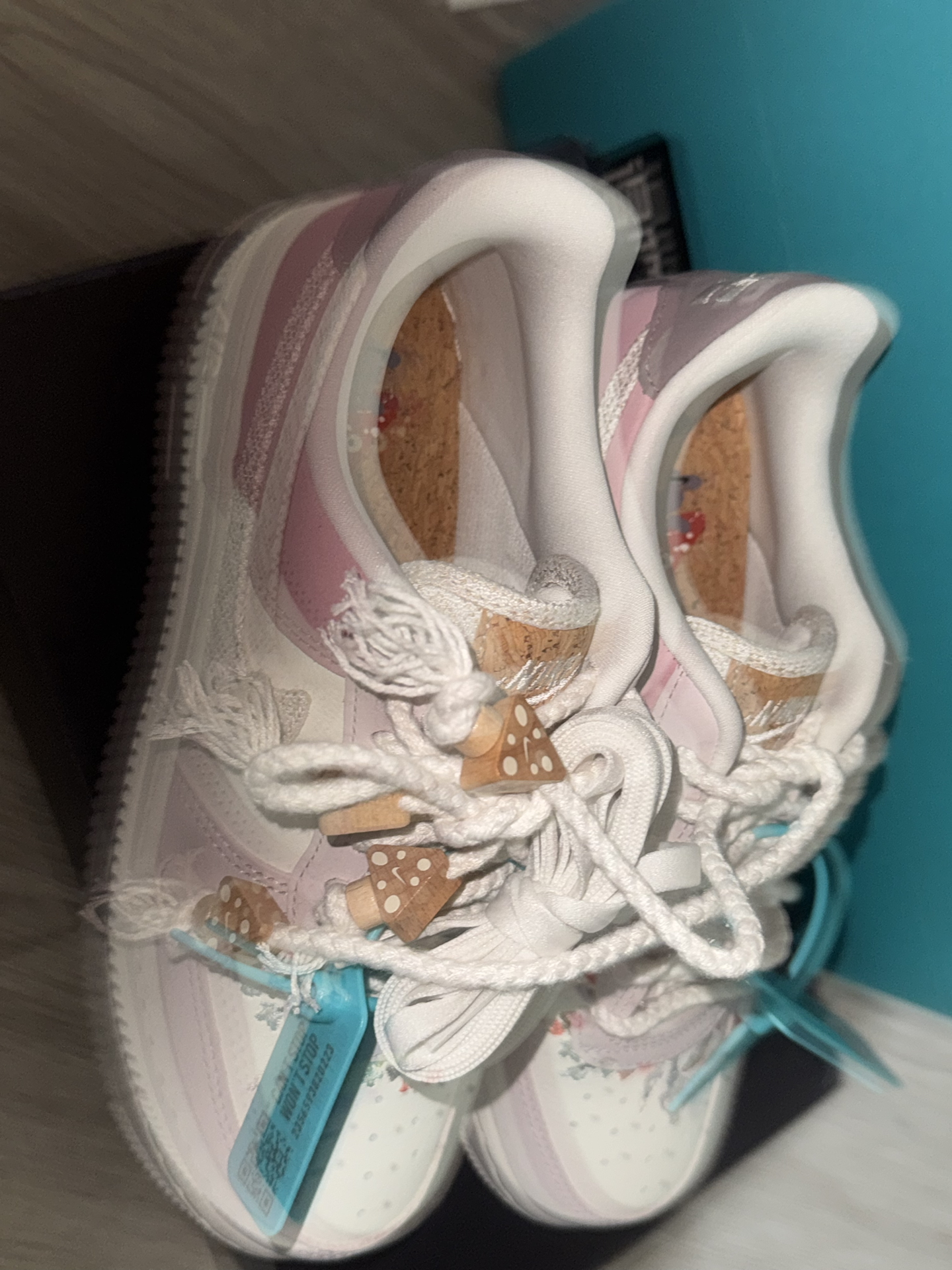 custom review-Nike Air FORCE 1 Slip-on Устойчивый к истиранию Низкий Топ Скейтбординг Женские Розовый Белый