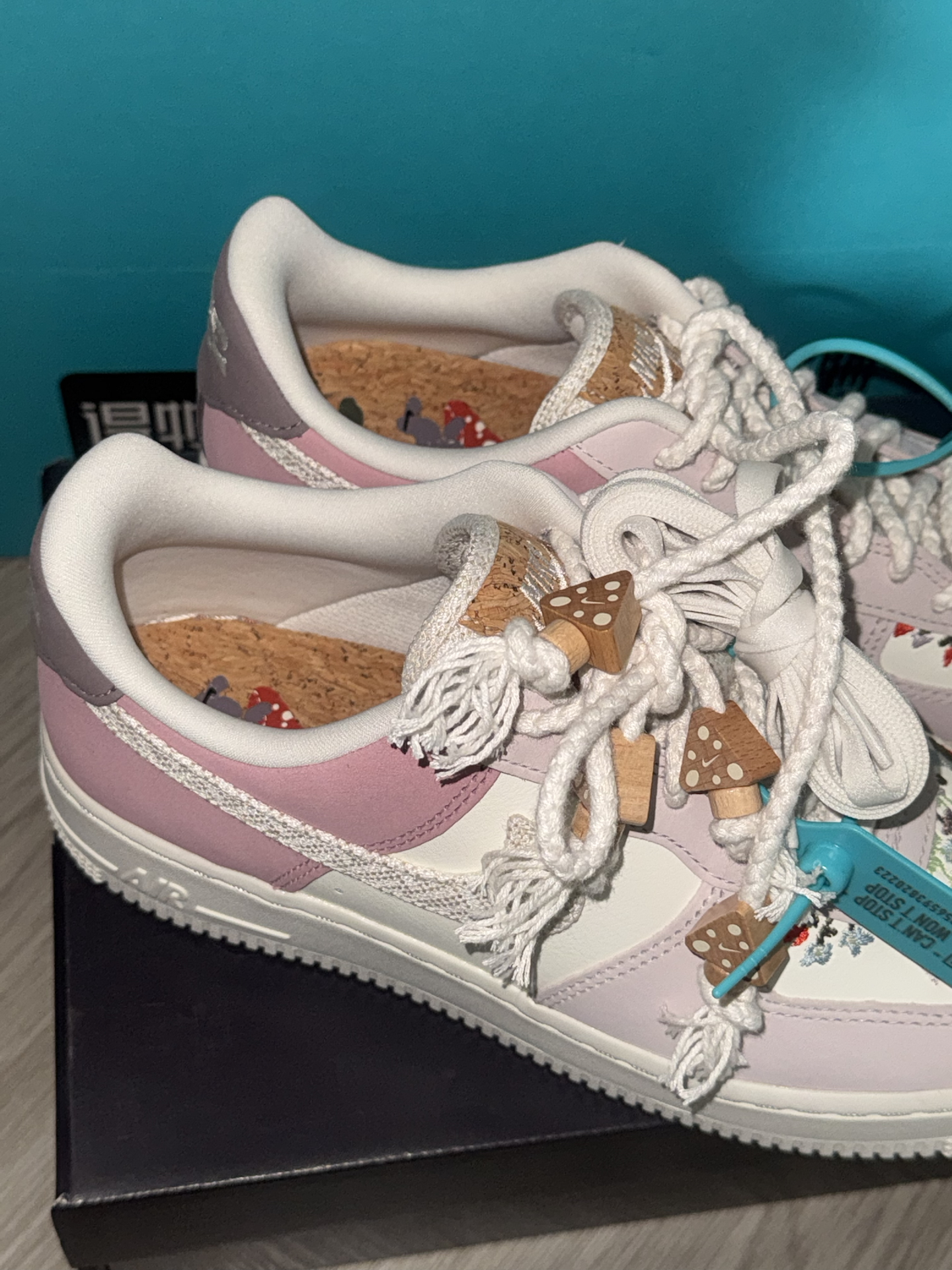 custom review-Nike Air FORCE 1 Slip-on Устойчивый к истиранию Низкий Топ Скейтбординг Женские Розовый Белый