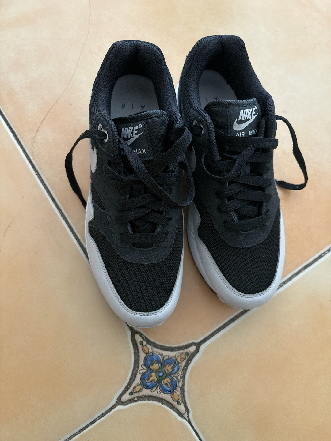 custom review-Nike Air Max 1 Устойчивые к истиранию Низкие Кроссовки для бега Повседневные Унисекс Серый Черный