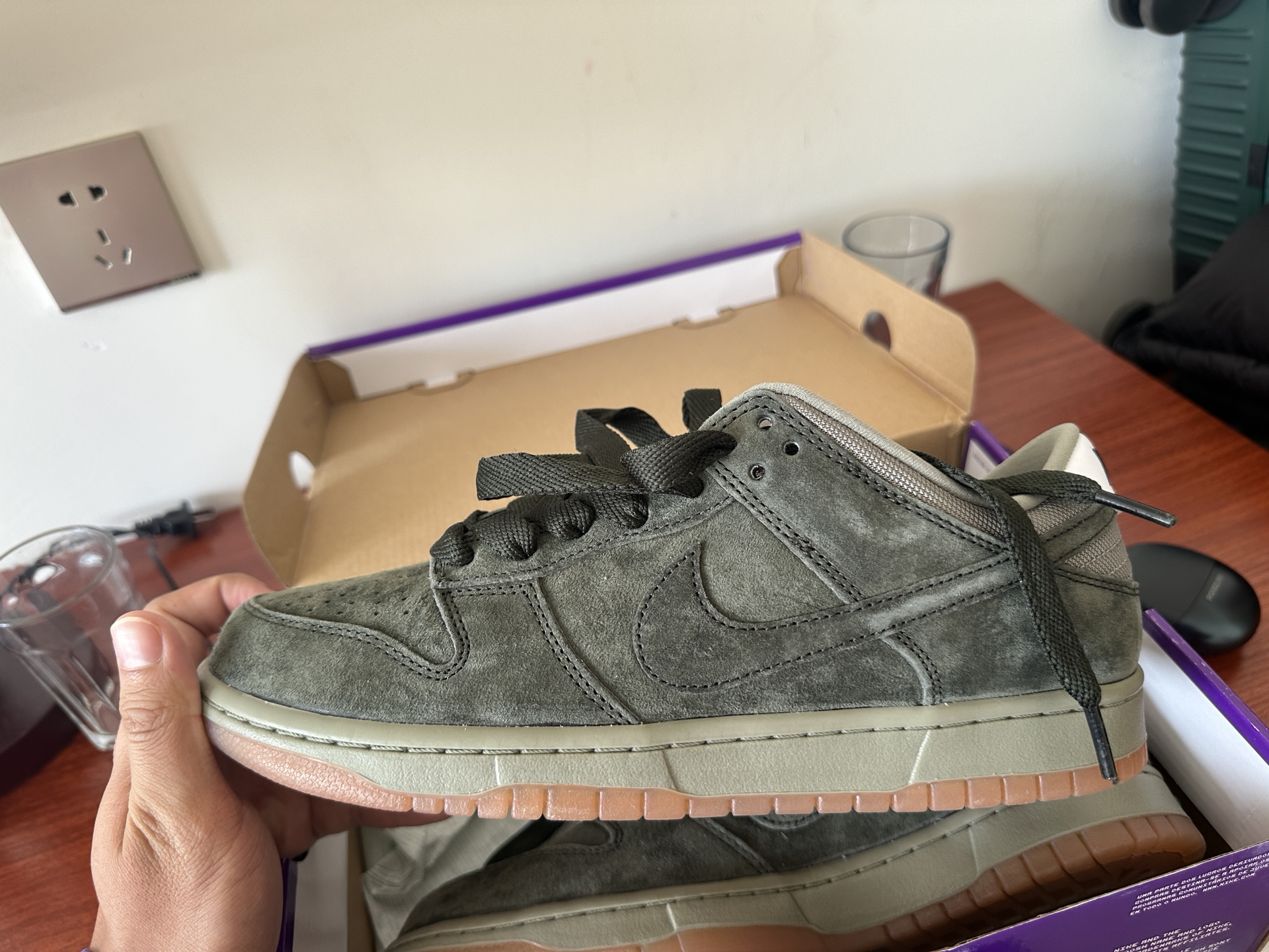 custom review-Nike Dunk SB Устойчивые к истиранию Низкие Кроссовки для скейтбординга Унисекс Оливково-зеленый