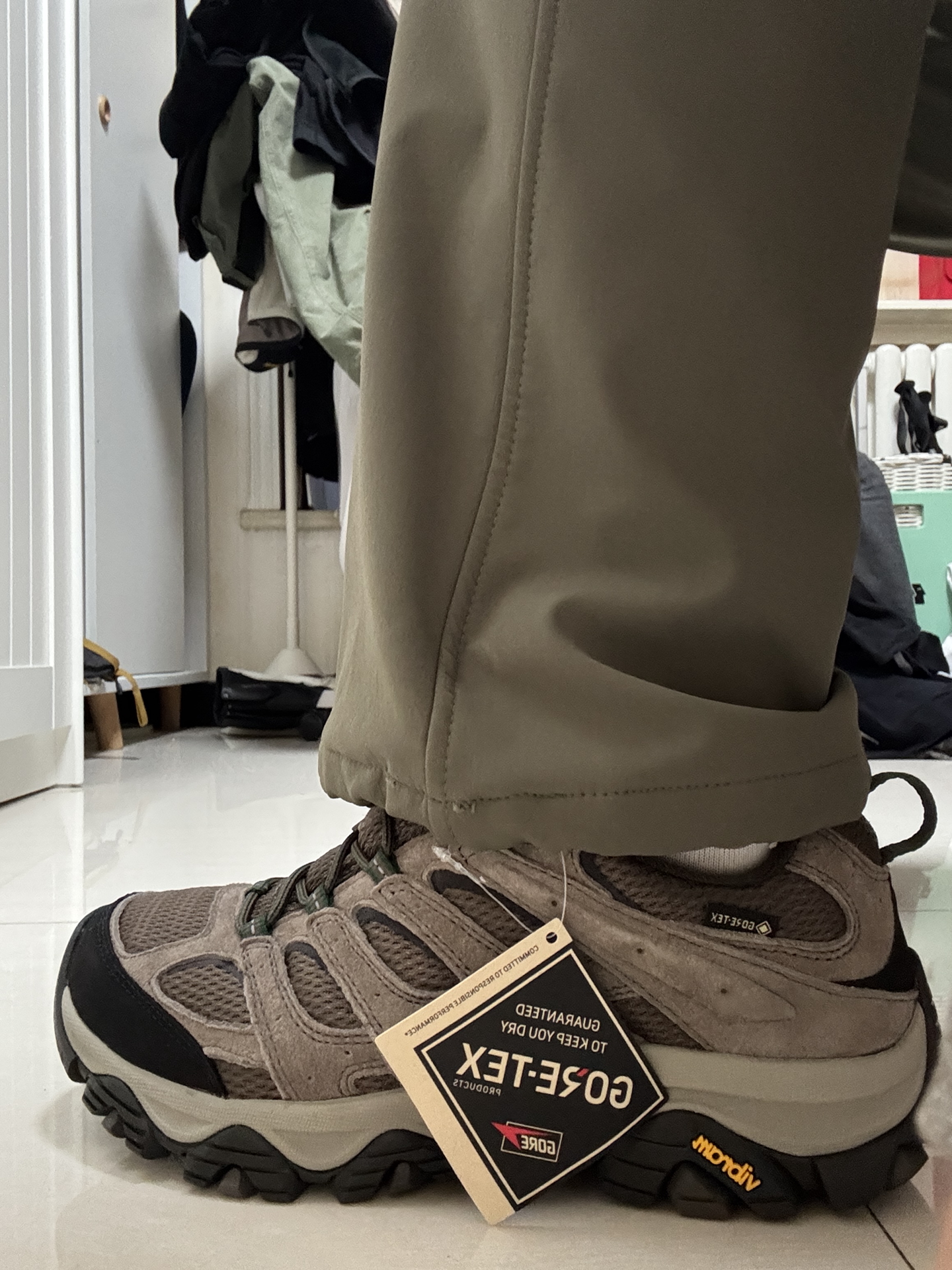 custom review-MERRELL MOAB 3 GTX Ткань противоскользящая и устойчивая к истиранию низкий верх походная обувь мужская темно-серо-синий