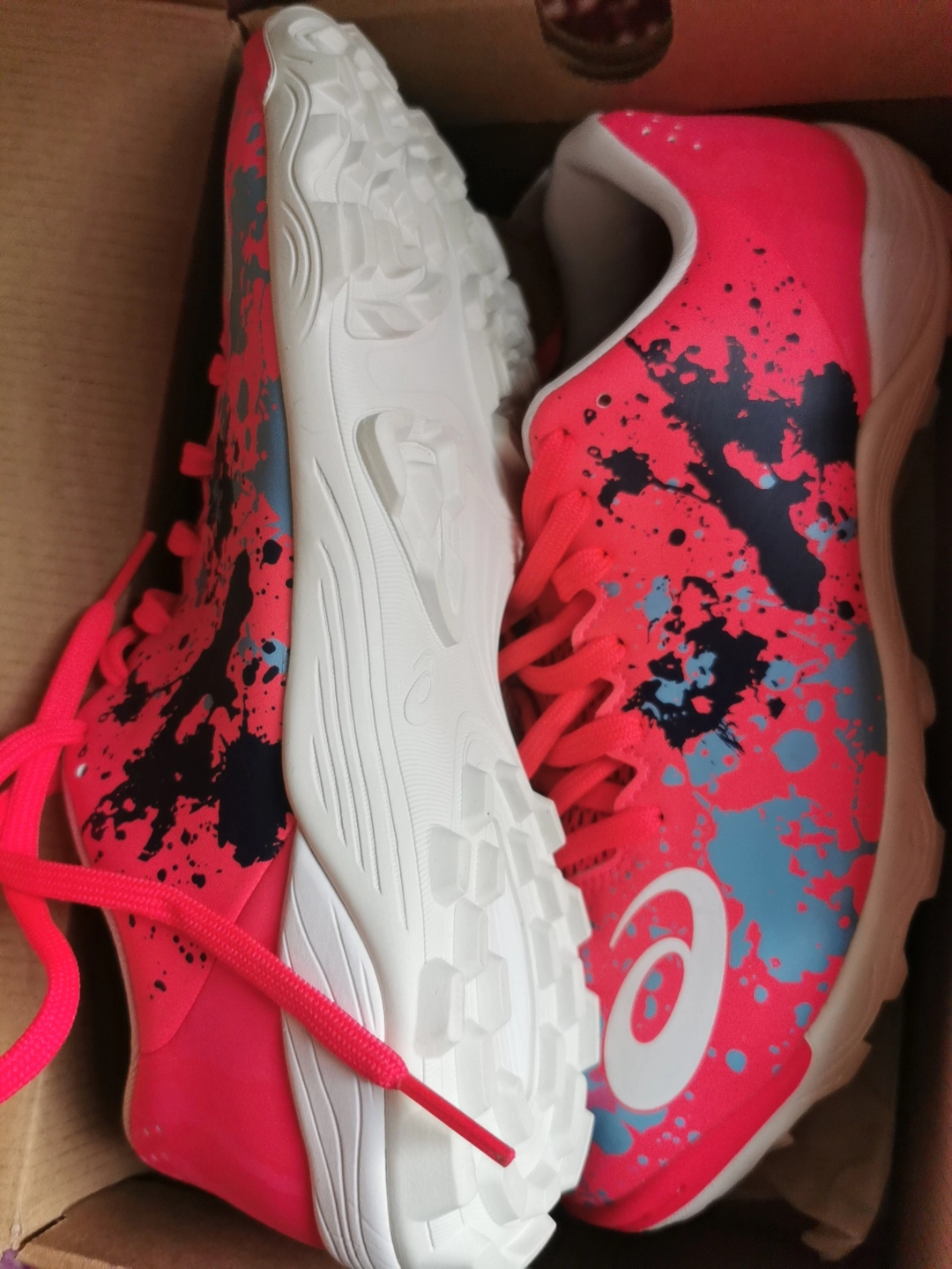 custom review-Asics TOQUE 8 Мягкий и Комфортный TF Шипы Устойчивые к Терте Футбольные Бутсы Унисекс Красный Белый