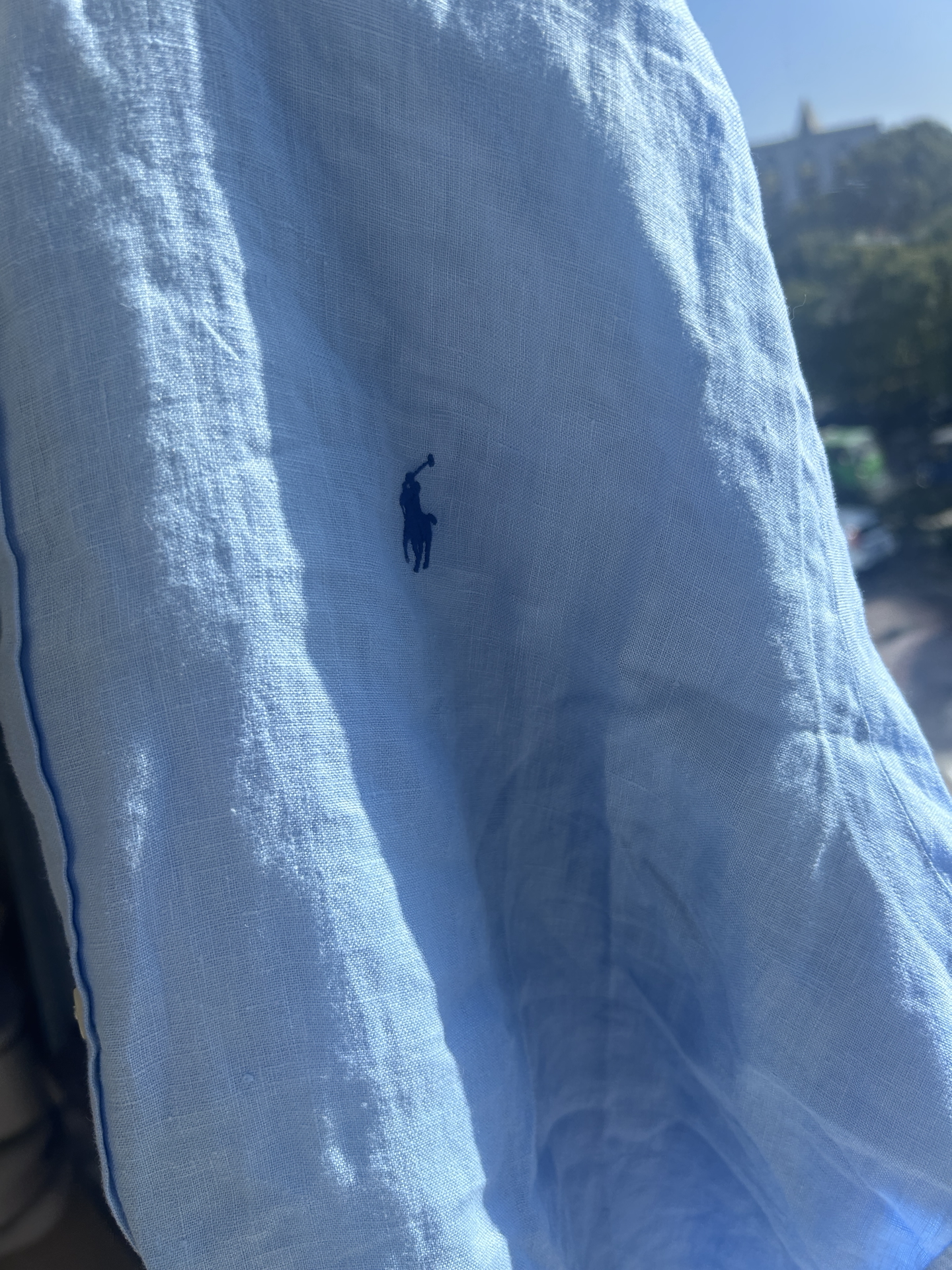 polo ralph lauren ss23 纯色logo刺绣单排扣短袖衬衫 男款