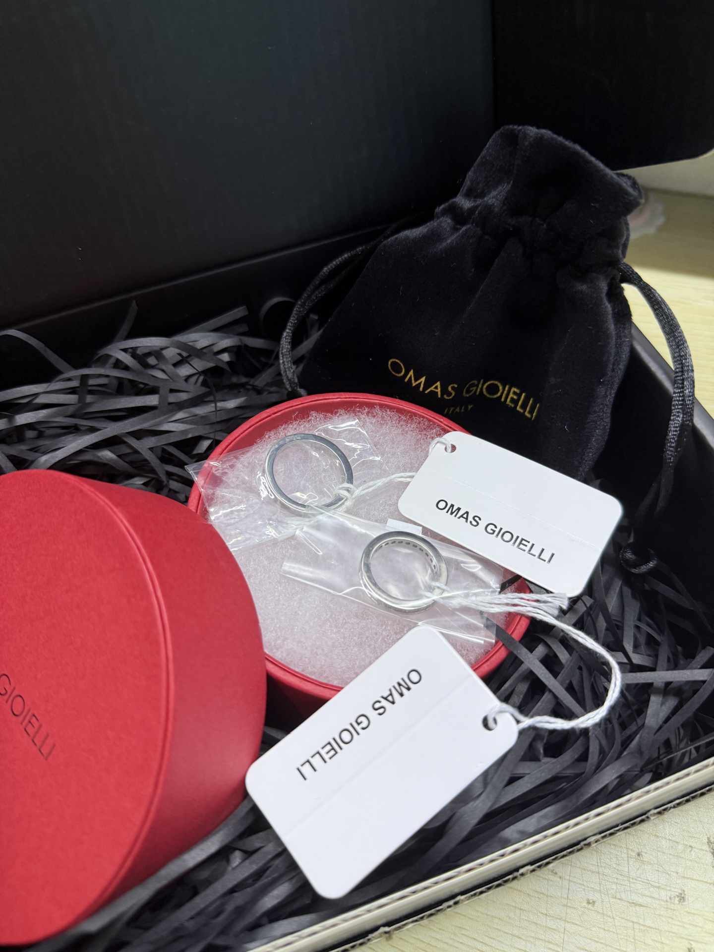 custom review-OMAS GIOIELLI Стальные парные кольца унисекс разноцветные признание