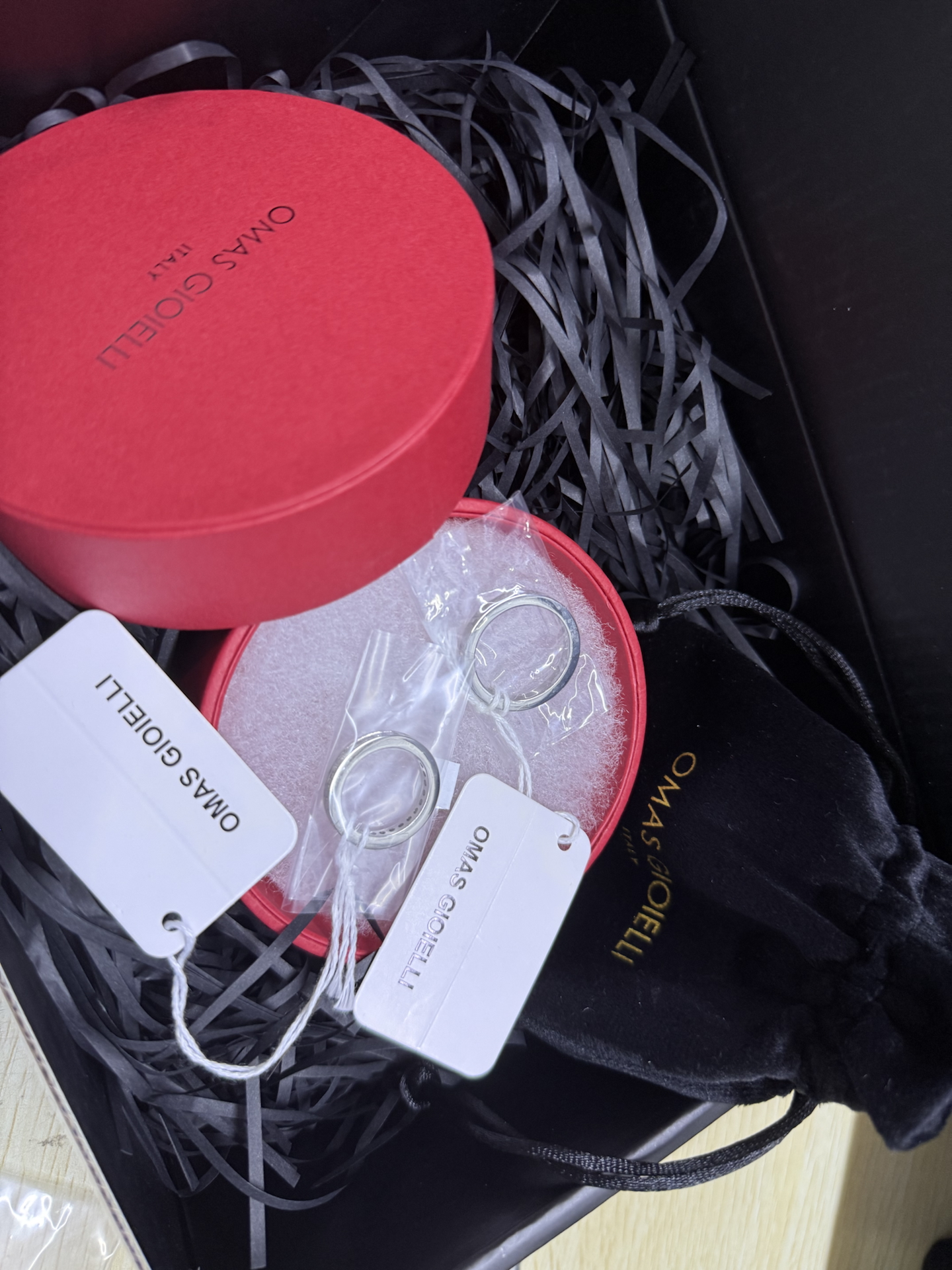 custom review-OMAS GIOIELLI Стальные парные кольца унисекс разноцветные признание