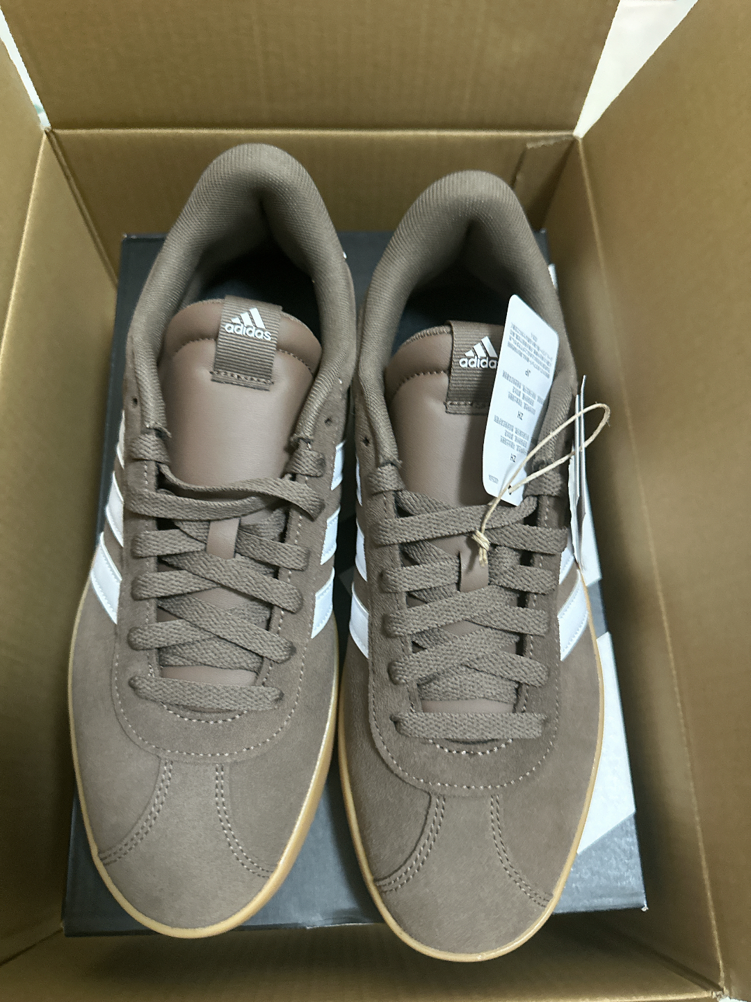 custom review-Adidas Vl Court 3,0 Slip Устойчивый к истиранию Низкий Топ Скейтбординг Кроссовки Коричневый Белый