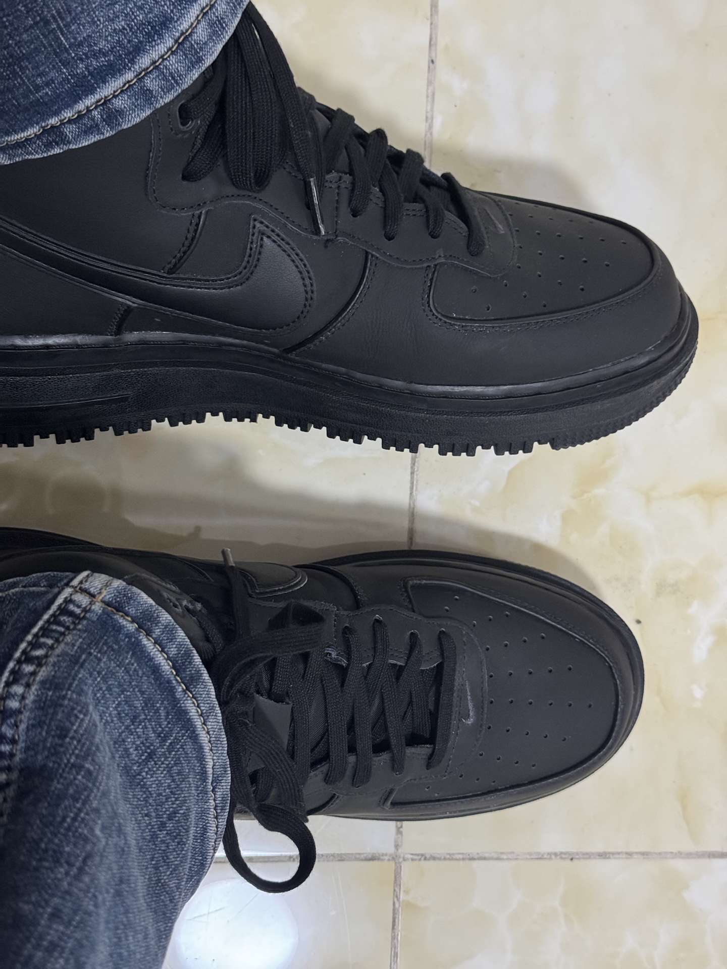 custom review-Nike Air Force 1 High Топ Скейтборд Обувь Мужская Чисто Черная