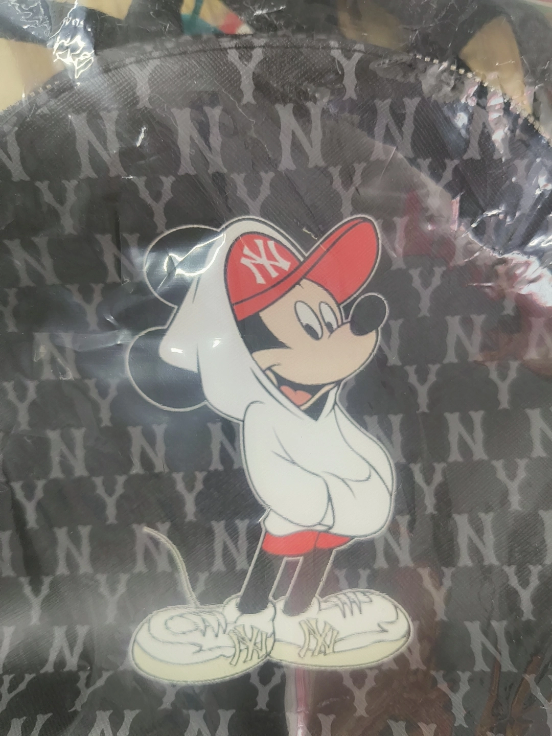 custom review-MLB Disney Коллаборация Искусственная кожа Полиэстер Рюкзак мини Унисекс Бежевый Черный