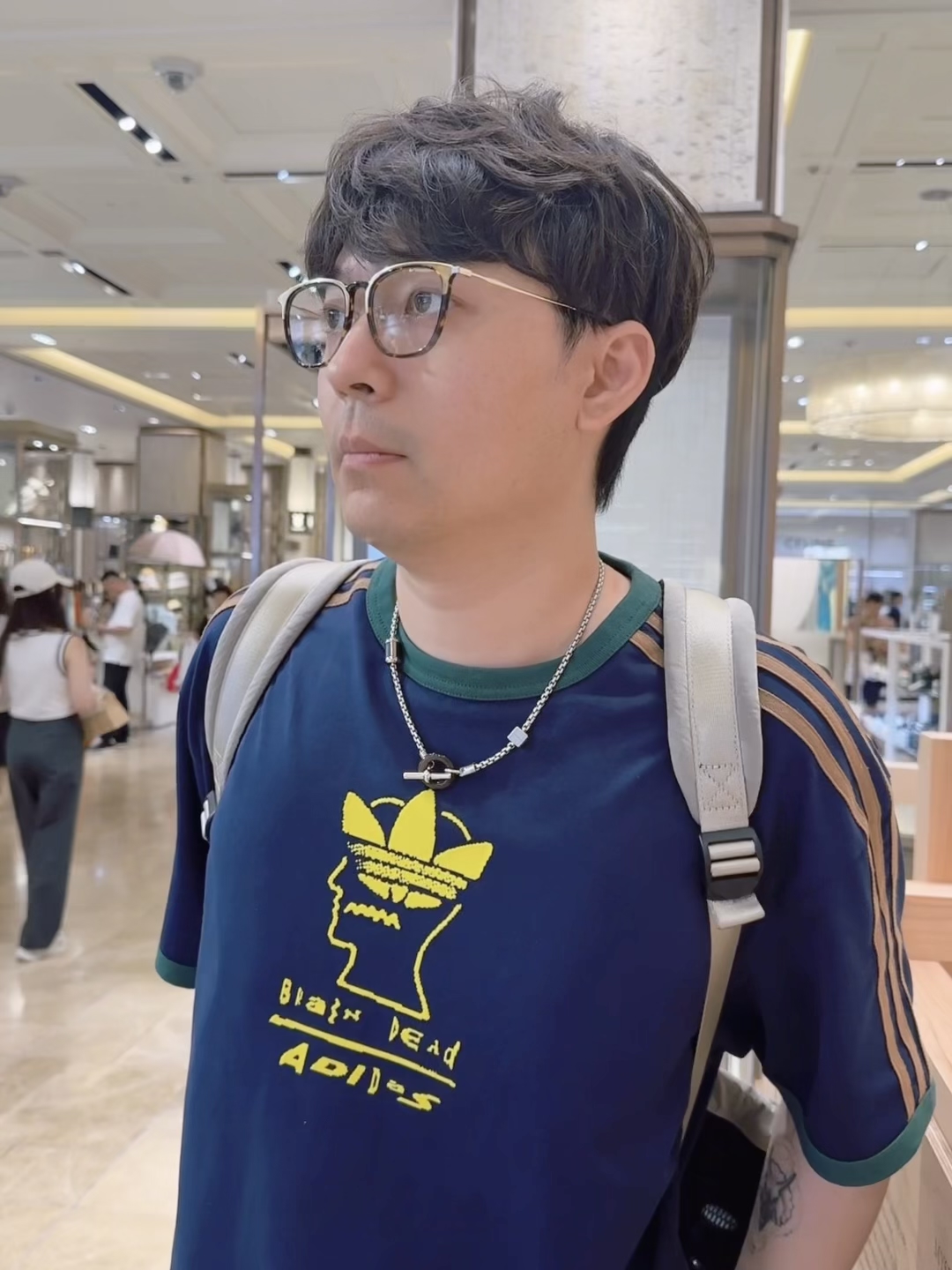 custom review-Adidas Originals X Brain Dead SS25 T Рубашка Мужская Морской Синий