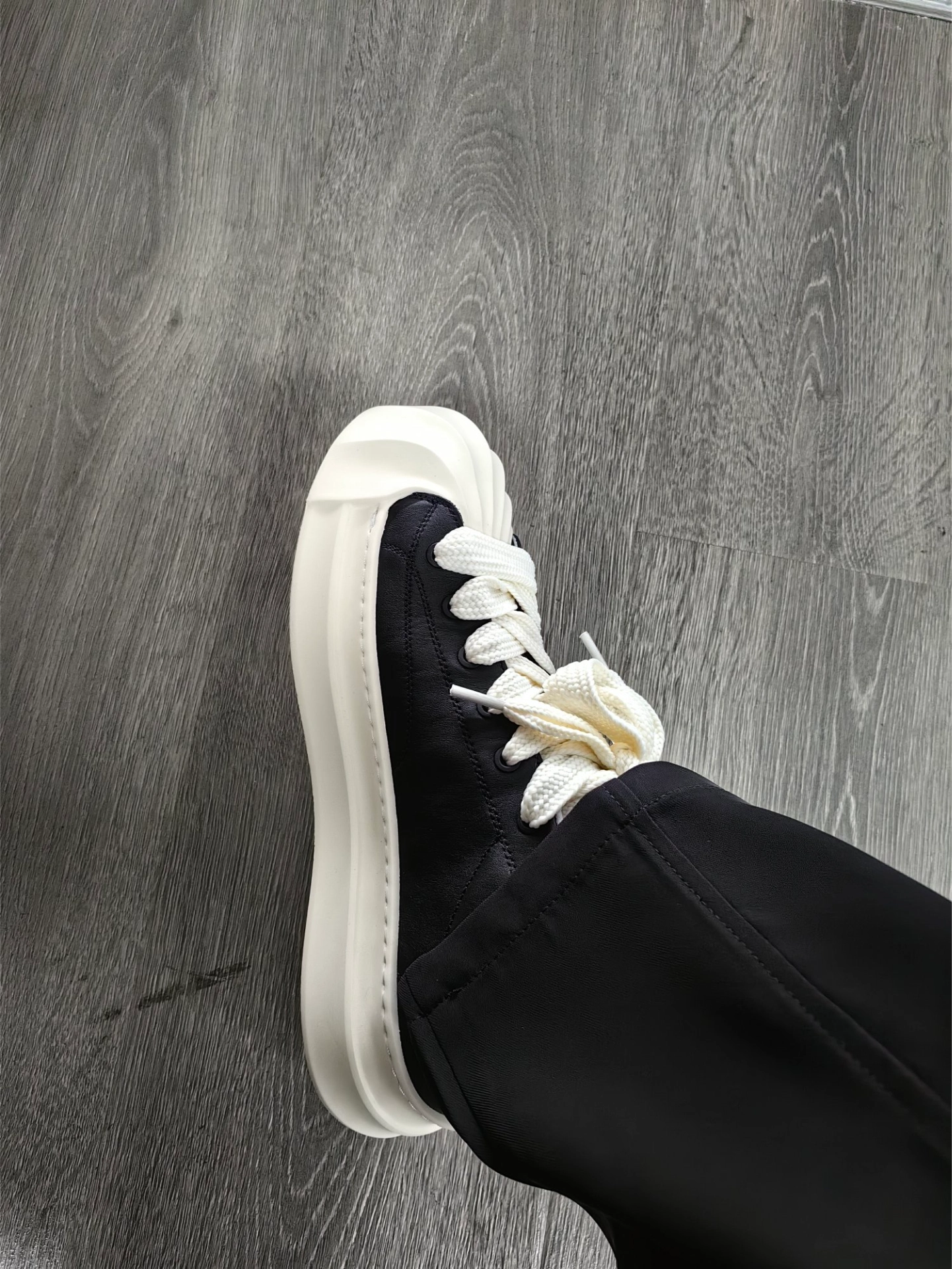 custom review-Anthony Miles Коровья кожа противоскользящие кроссовки для скейтбординга увеличивающие высоту мужские черные