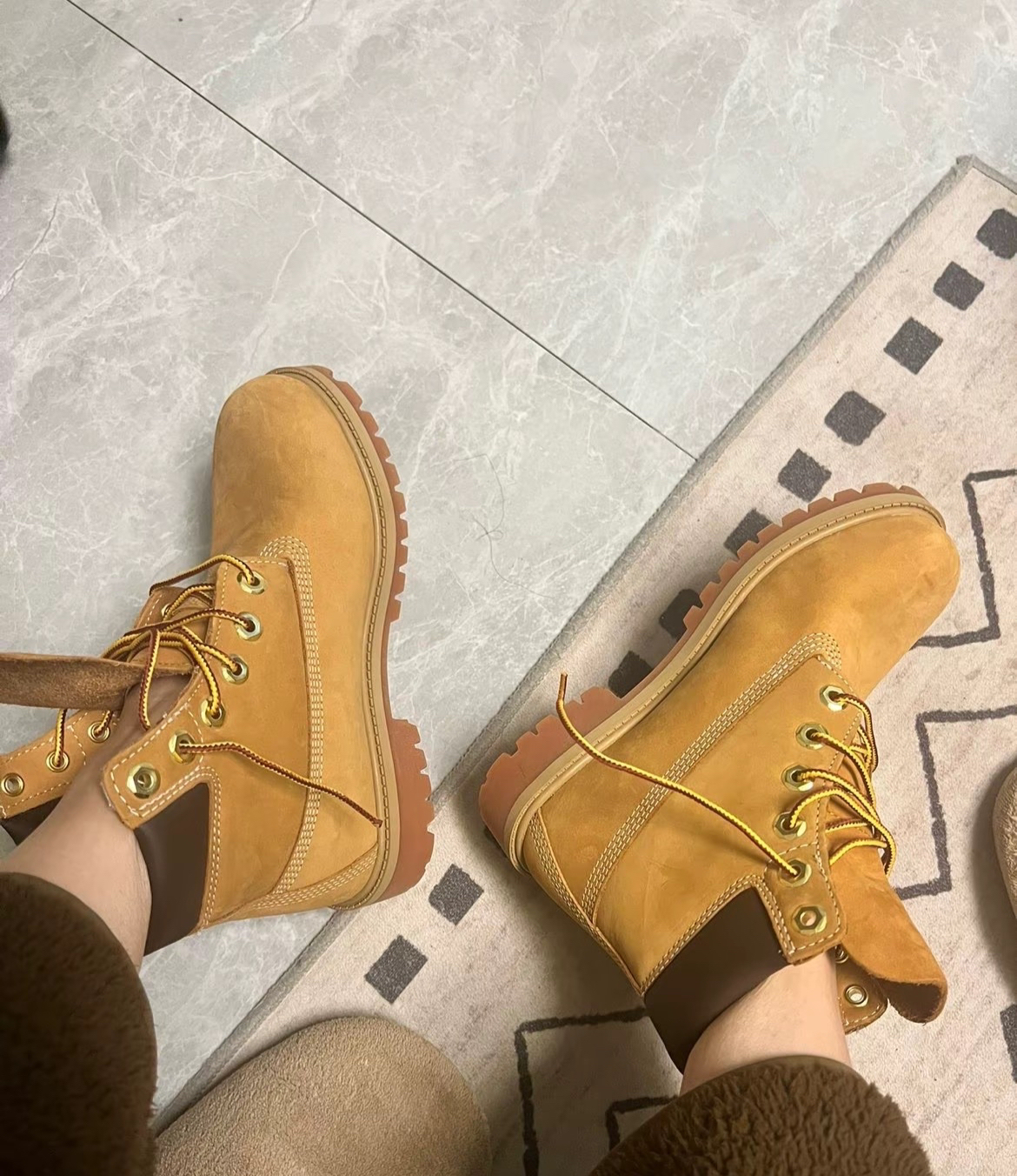 custom review-Timberland Премиум Slip-Resistant Anti-KICK Детские ботинки Желтые Подростковые