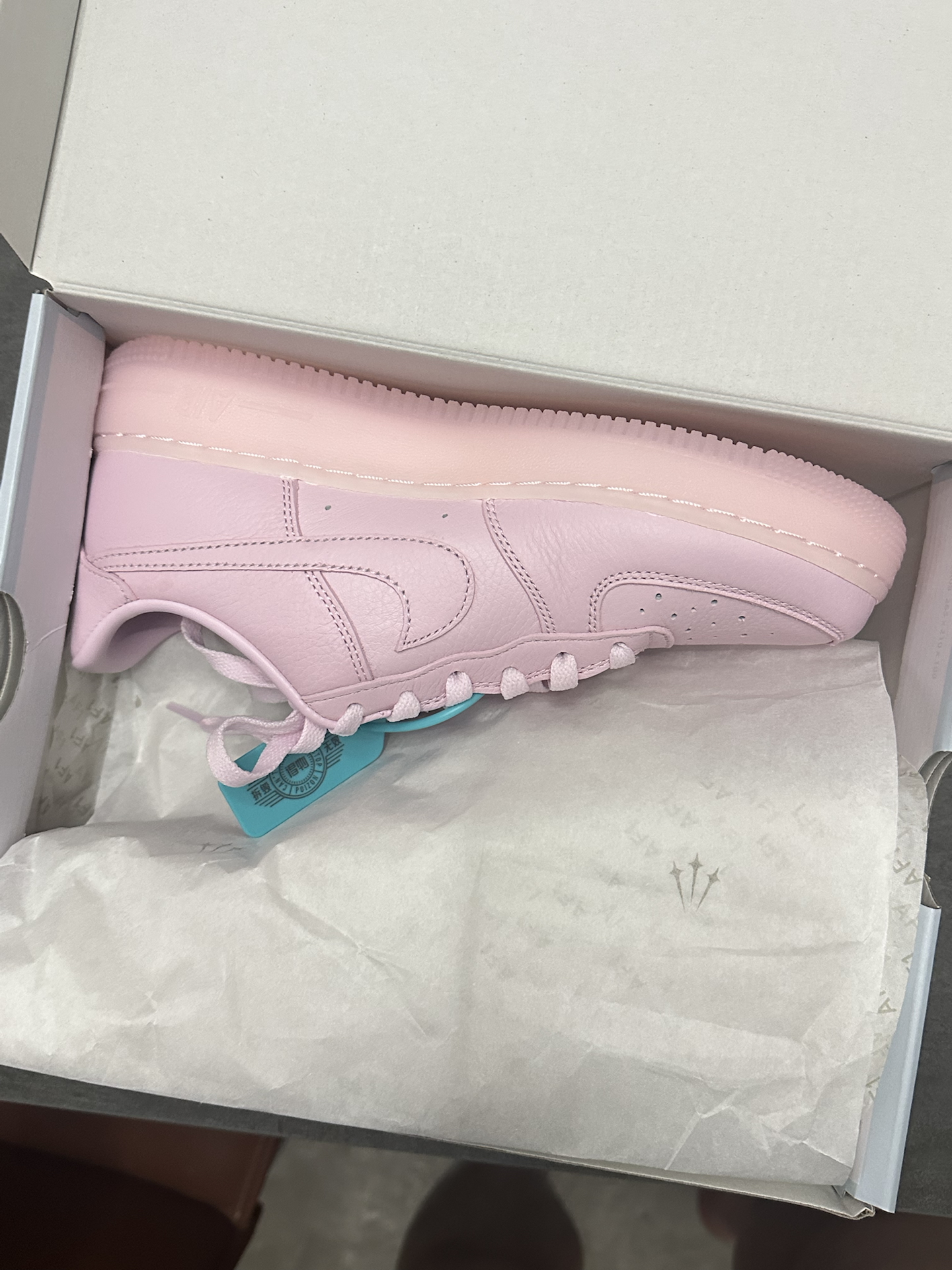 custom review-Drake NOCTA x Nike Air FORCE 1 Нижняя юбка Устойчивый к истиранию Низкий топ Детские повседневные кроссовки Розовый