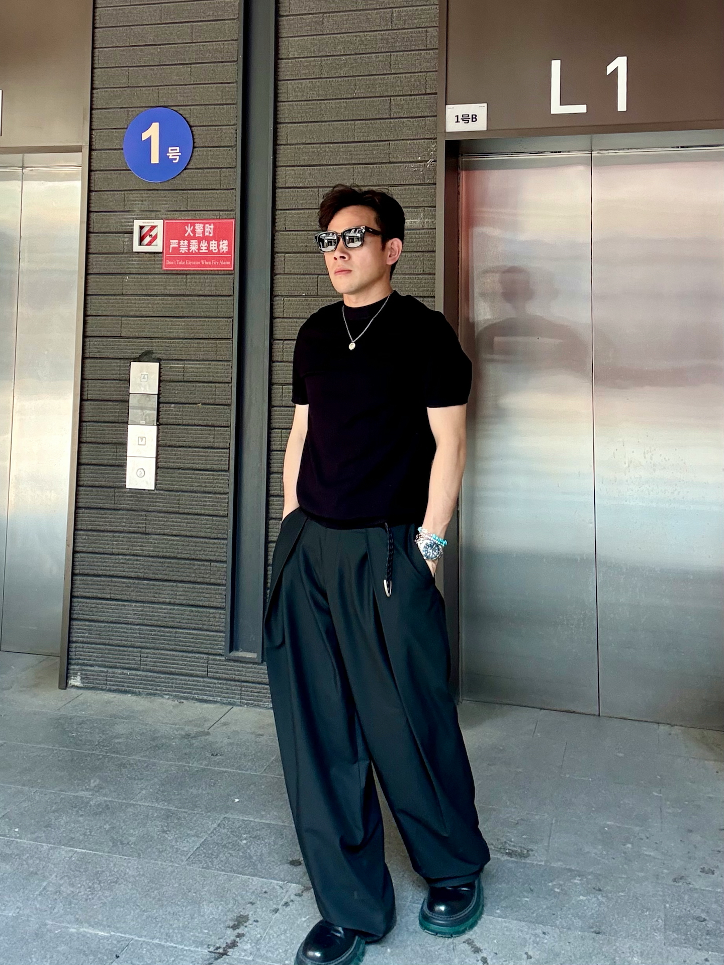 夏日一副黑框墨镜,男人简约时尚密码