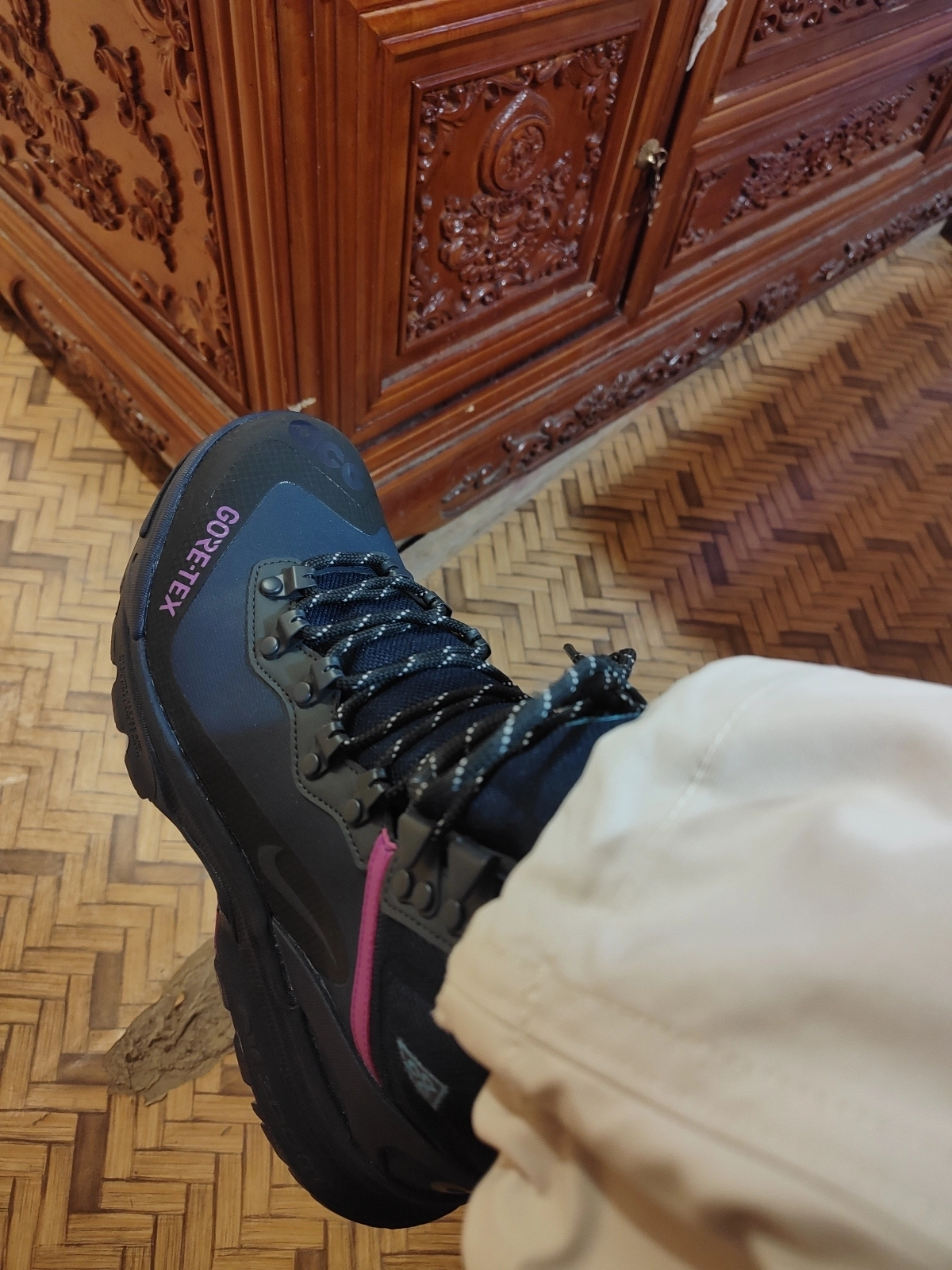 custom review-Nike Air Zoom GAIADOME Устойчивый к истиранию Высокий Топ Походная обувь Мужская Темно-синий