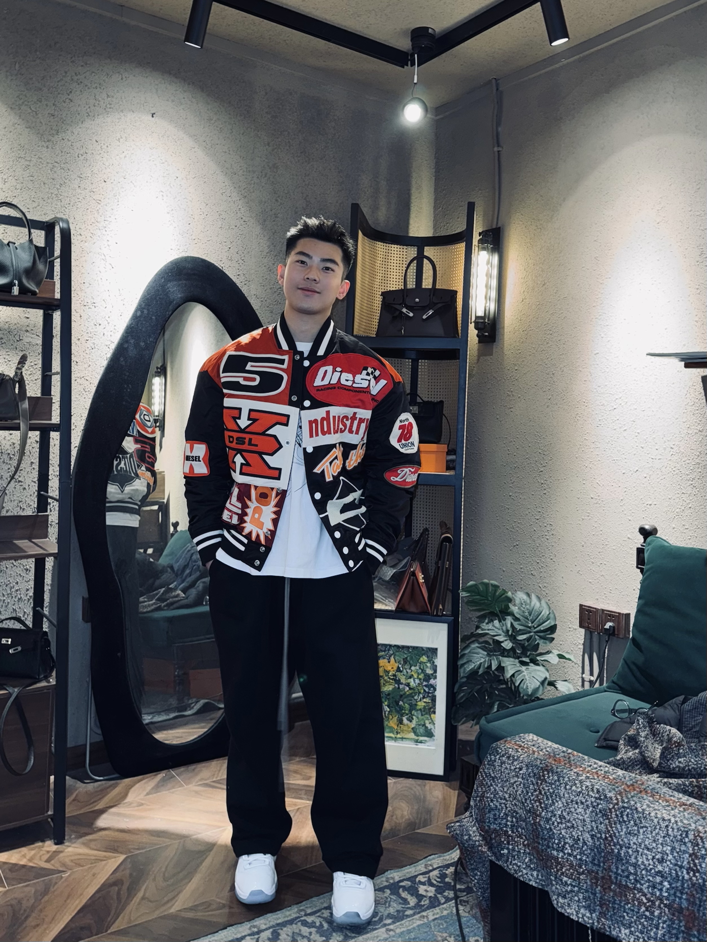 custom review-DIESEL Бейсбольная куртка мужская черная