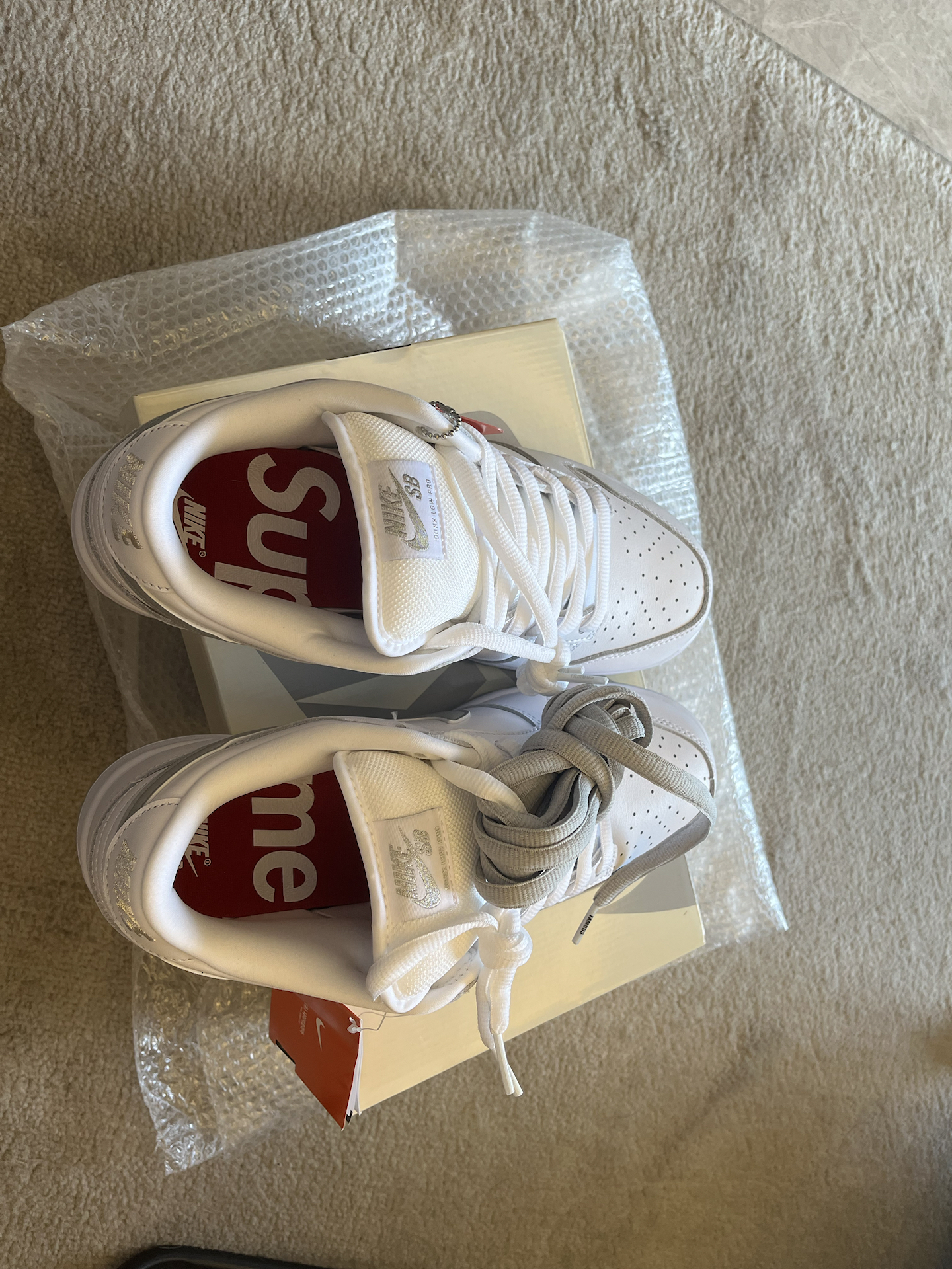 custom review-Nike x Supreme Dunk SB Slip Resistant Abrasion Resistant Low Топ Скейтборд Кроссовки Унисекс Белый