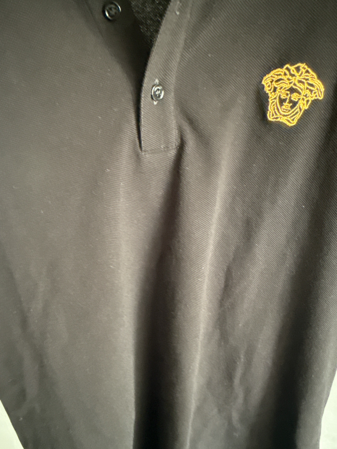 custom review-VERSACE SS23 Мужское Поло Черное