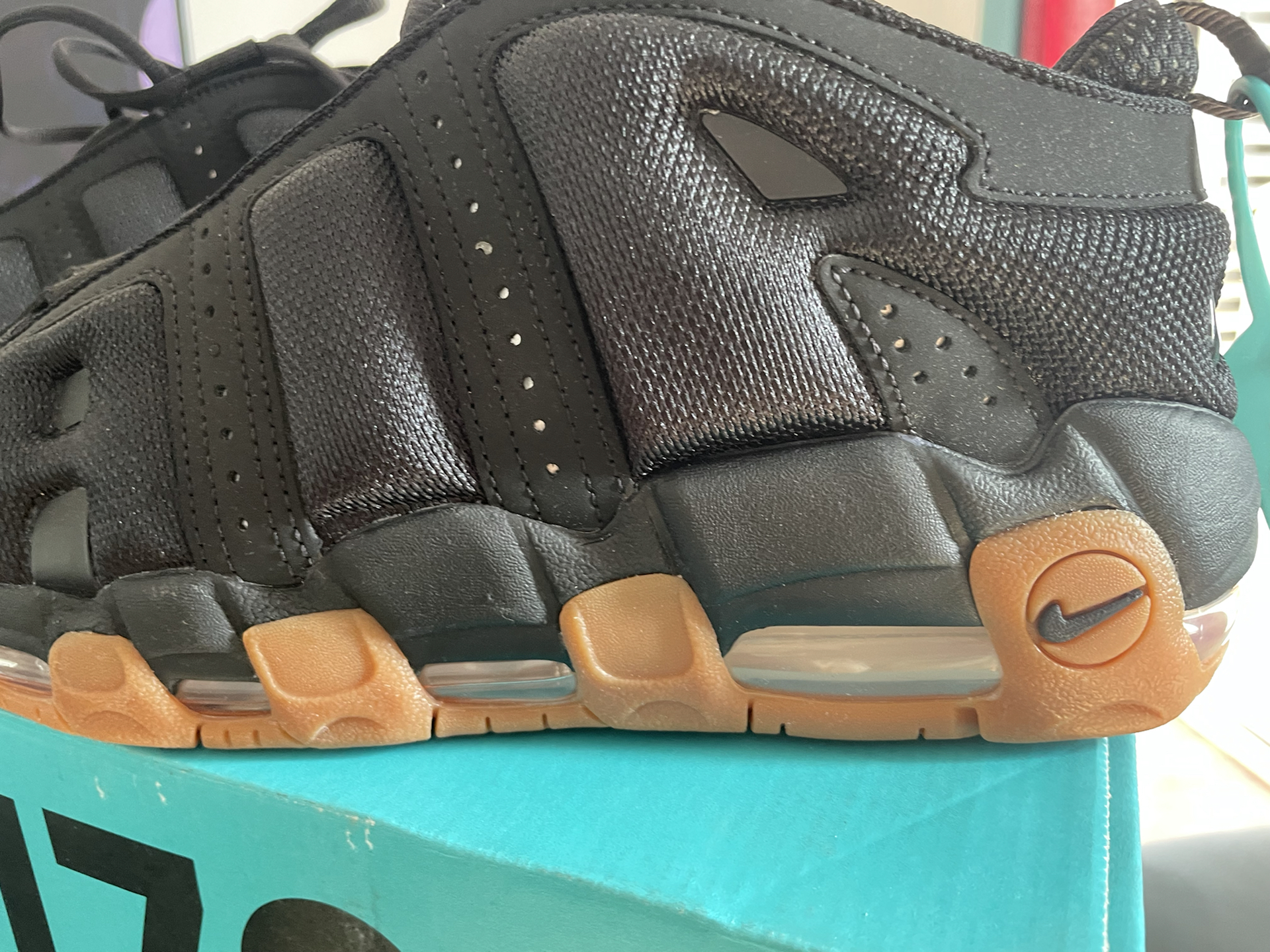 custom review-Nike Air More Uptempo Slip-Resistant Abrasion-Resistant Low-Top Баскетбольные кроссовки Unisex Черные