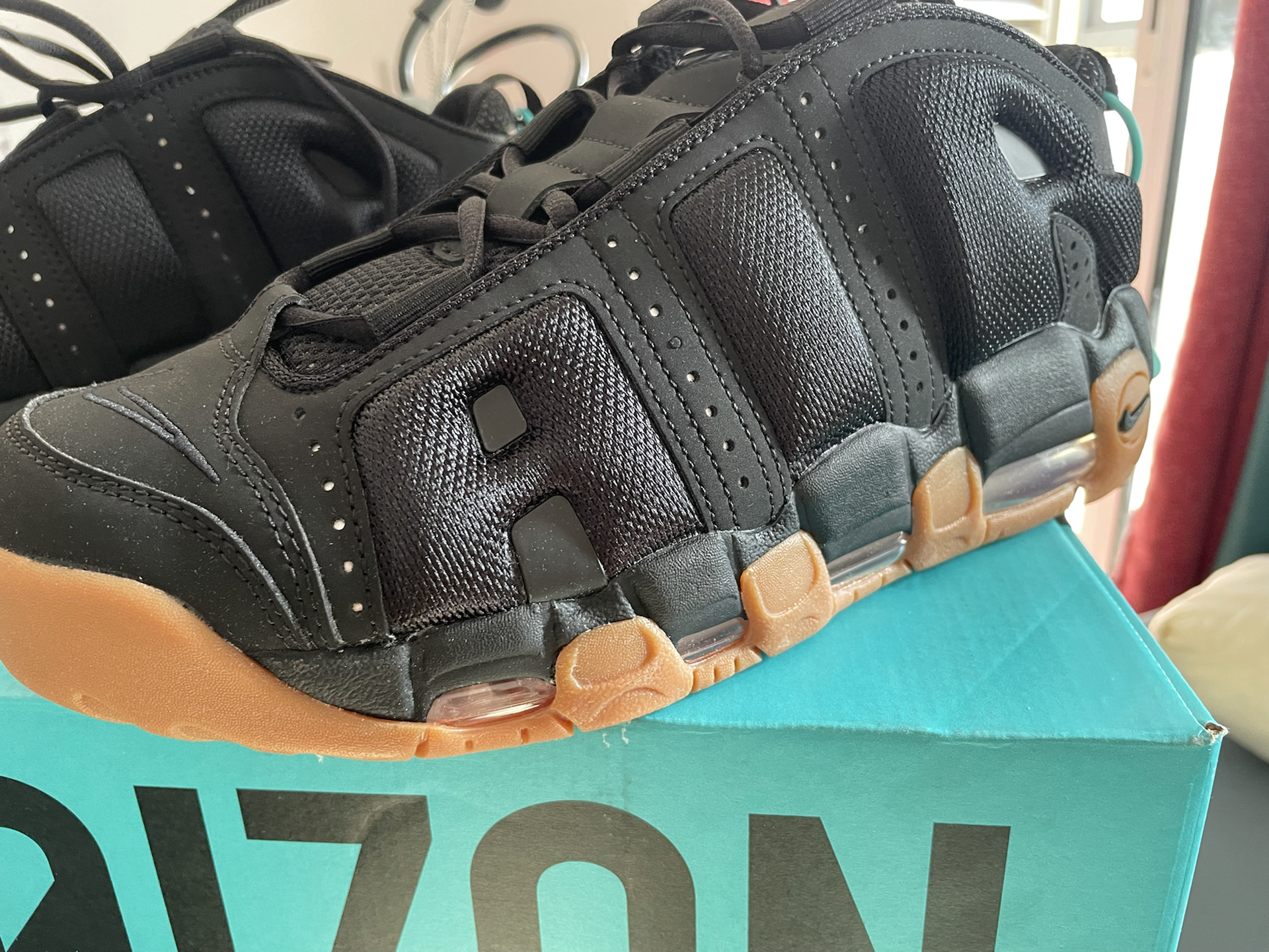 custom review-Nike Air More Uptempo Slip-Resistant Abrasion-Resistant Low-Top Баскетбольные кроссовки Unisex Черные