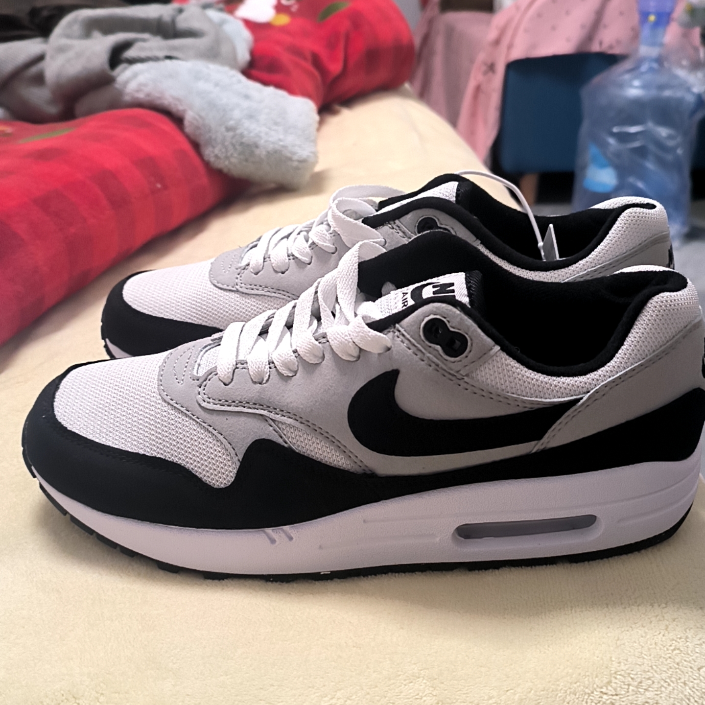 white air max with black check