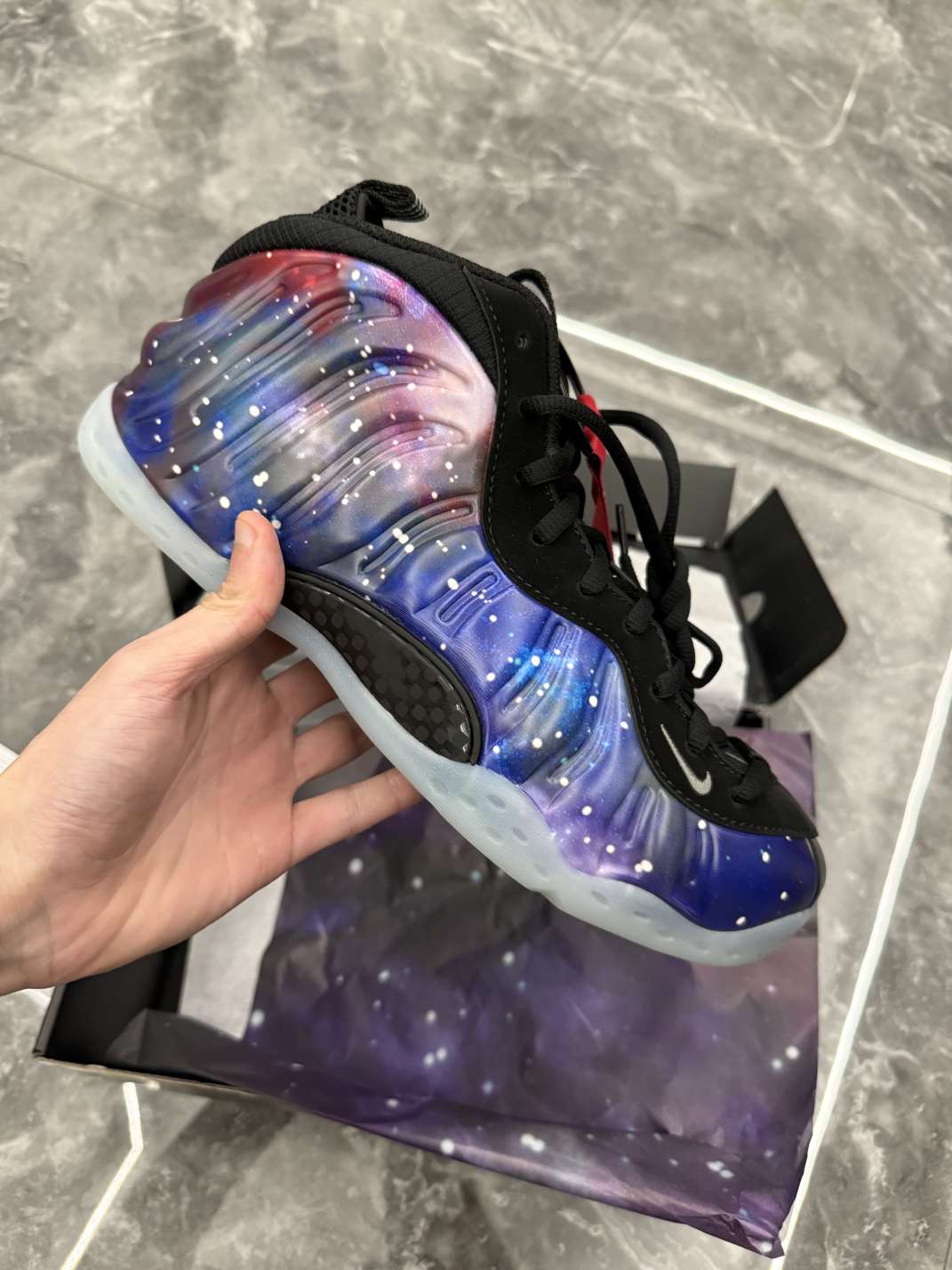 nike foamposite fake vs real