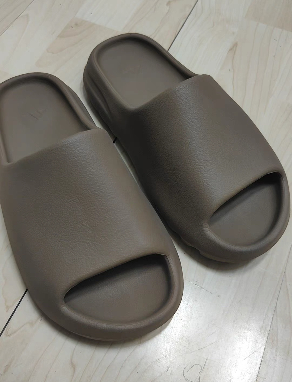 brown fake yeezy slides