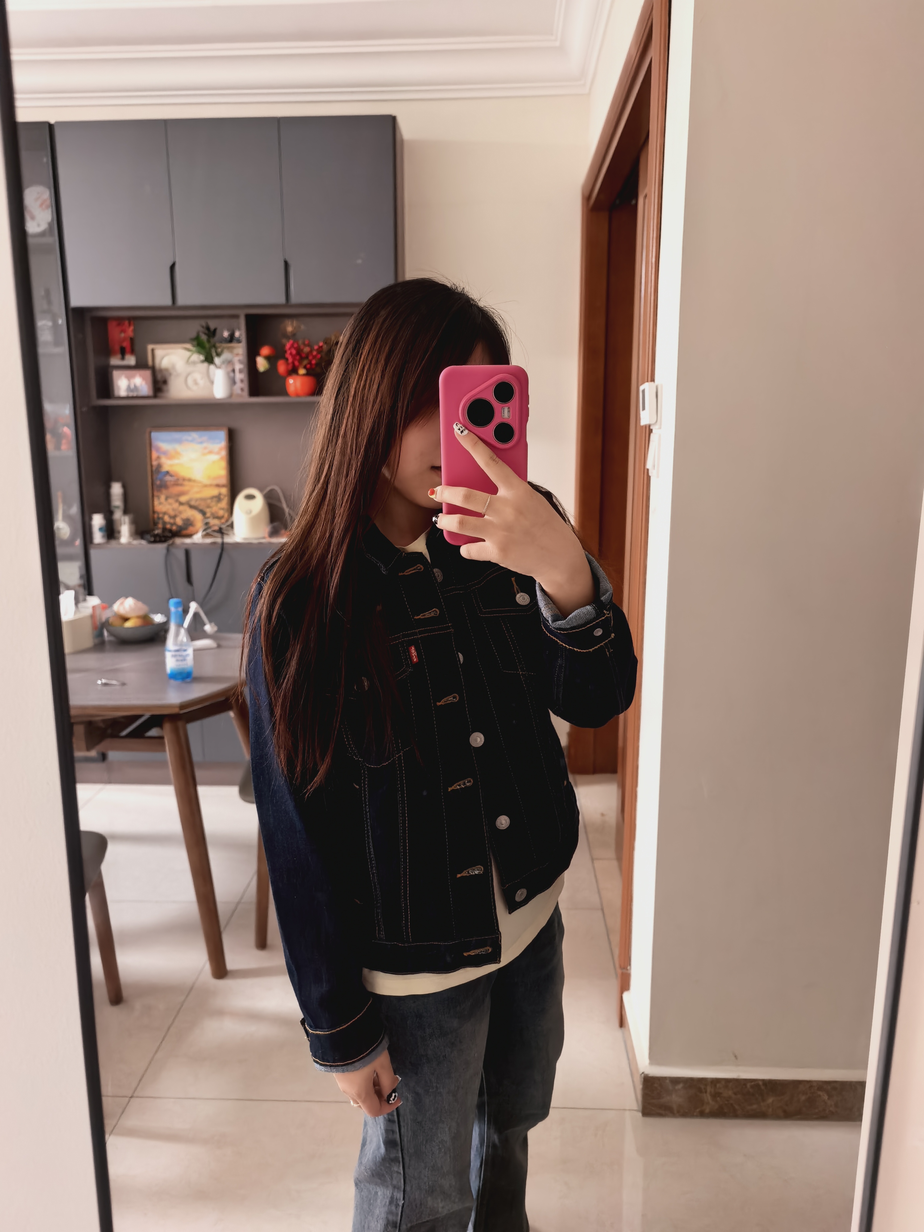 custom review-Levis Джинсовая Куртка Женская Темно-Синяя