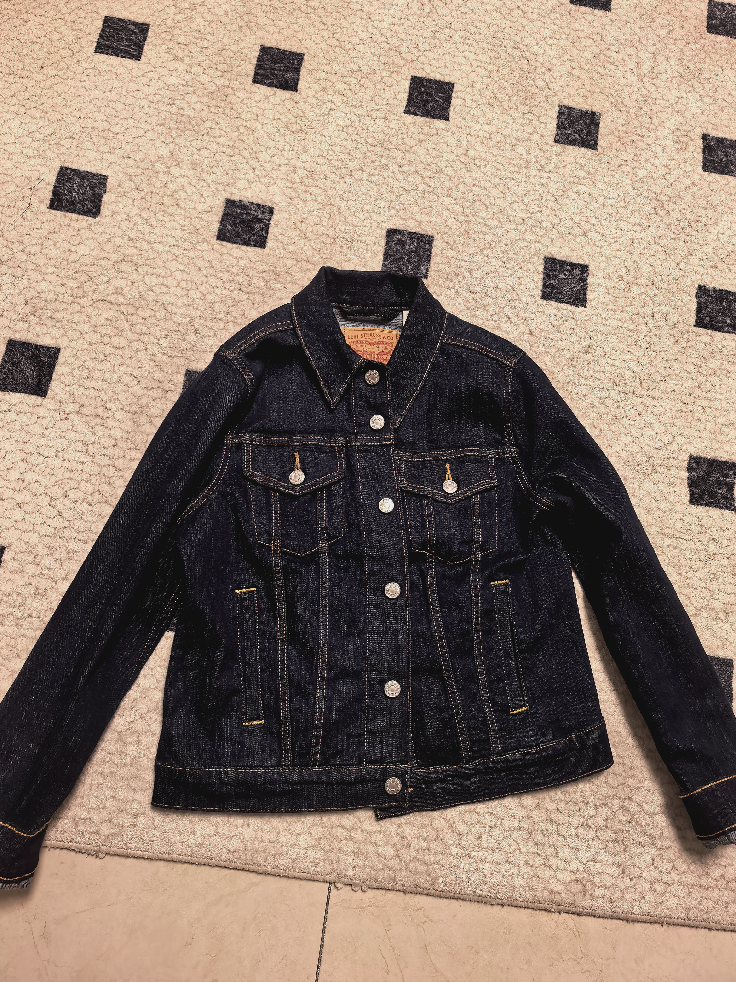 custom review-Levis Джинсовая Куртка Женская Темно-Синяя